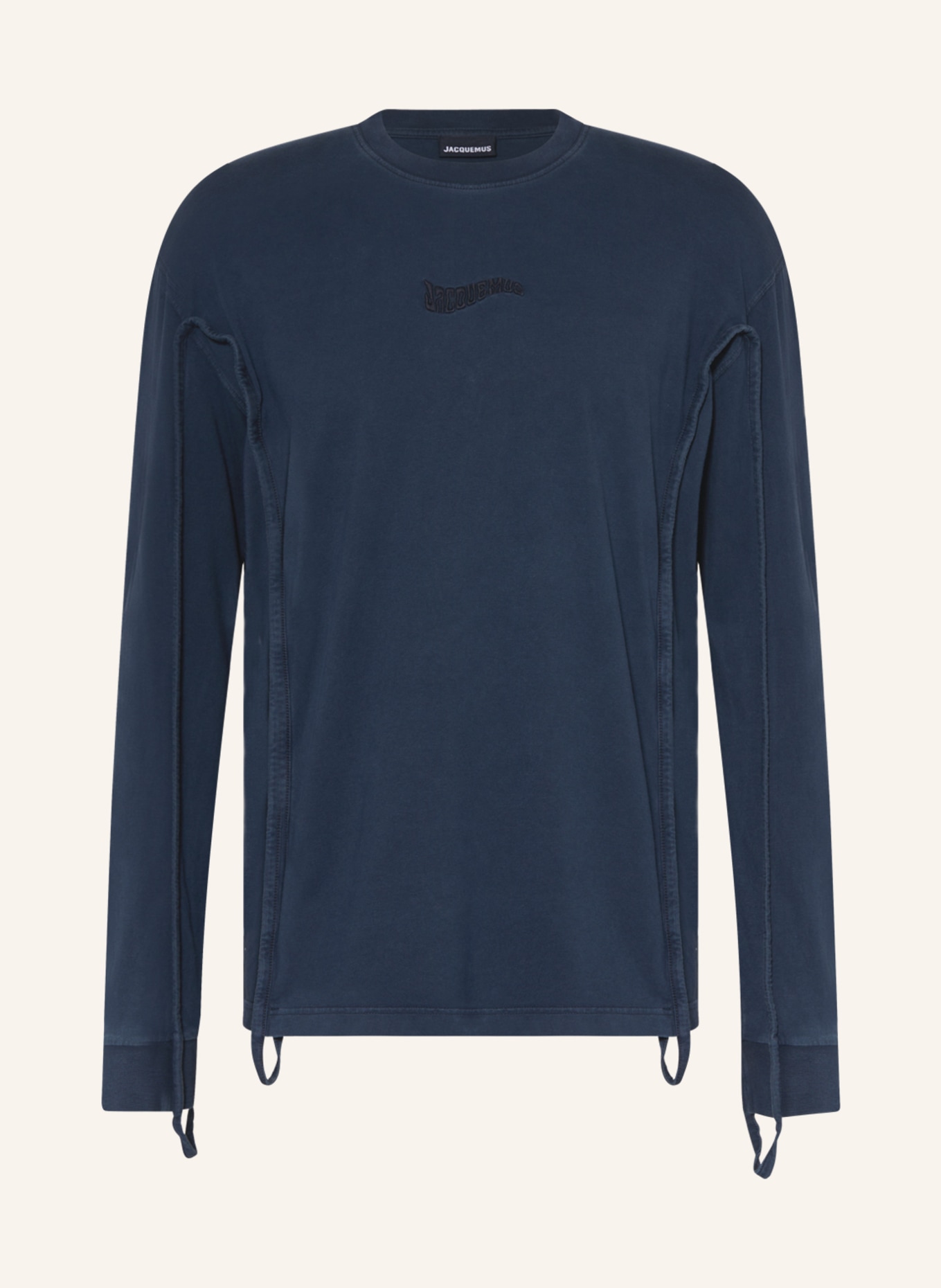JACQUEMUS Long sleeve shirt LE TSHIRT CAMARGUE, Color: DARK BLUE (Image 1)