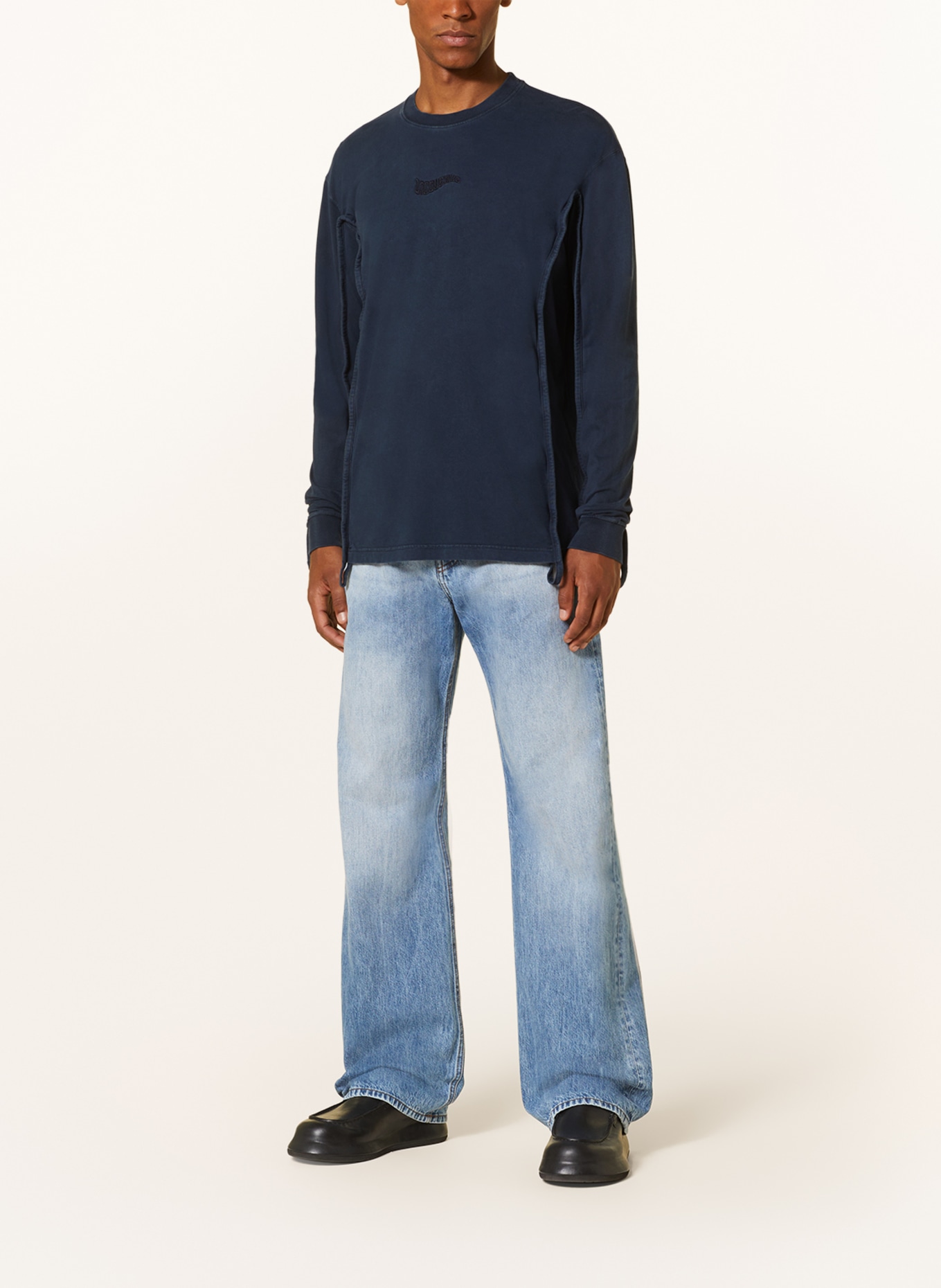 JACQUEMUS Long sleeve shirt LE TSHIRT CAMARGUE, Color: DARK BLUE (Image 2)