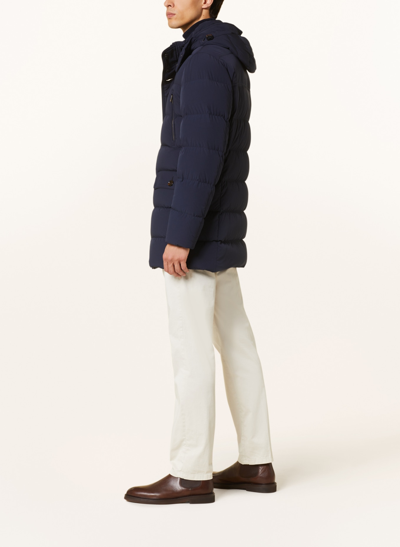 MOORER Péřový kabát GORNER s odnímatelnou kapucí, Barva: TMAVĚ MODRÁ (Obrázek 4)