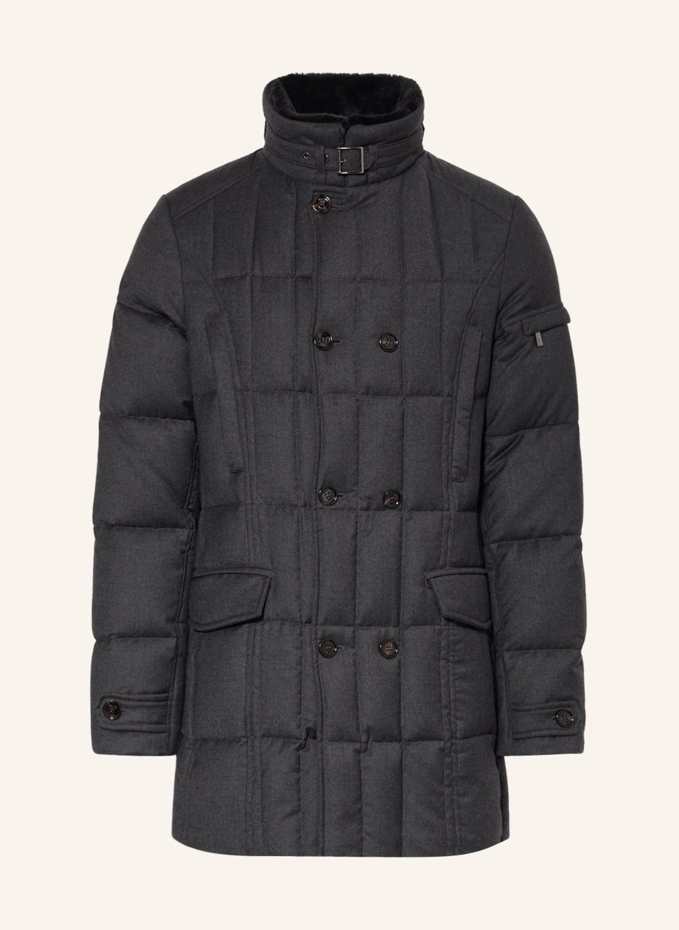 MOORER Down jacket MORRIS with removable real fur, Color: DARK GRAY (Image 1)