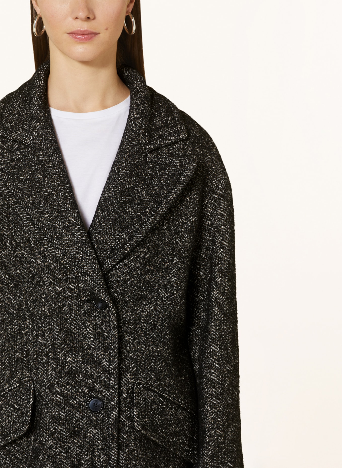 BOSS Tweed coat COVANA, Color: DARK GRAY/ CAMEL/ ECRU (Image 4)