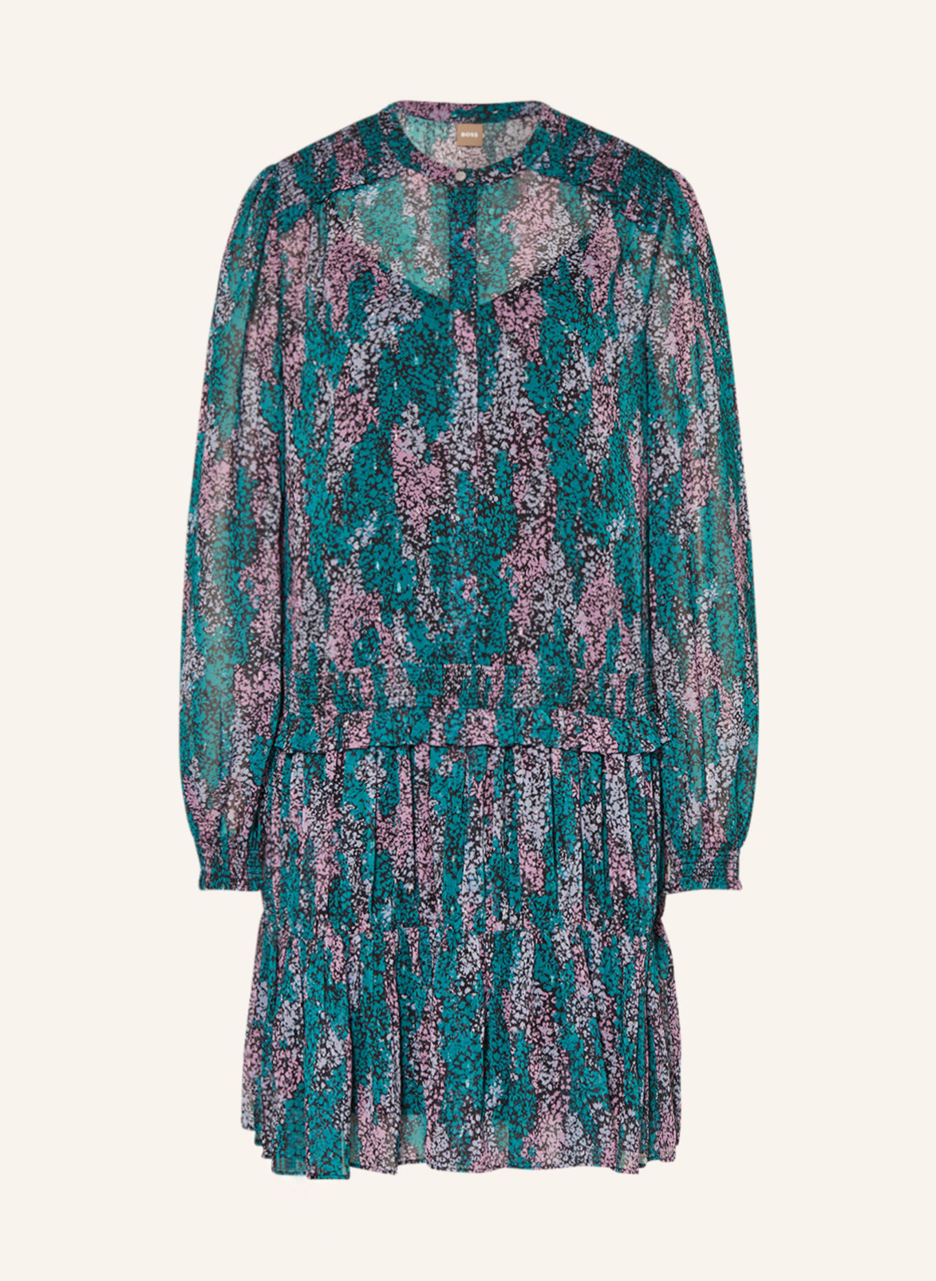 BOSS Kleid DAFFA mit Glitzergarn, Farbe: PETROL/ ROSA/ HELLLILA (Bild 1)