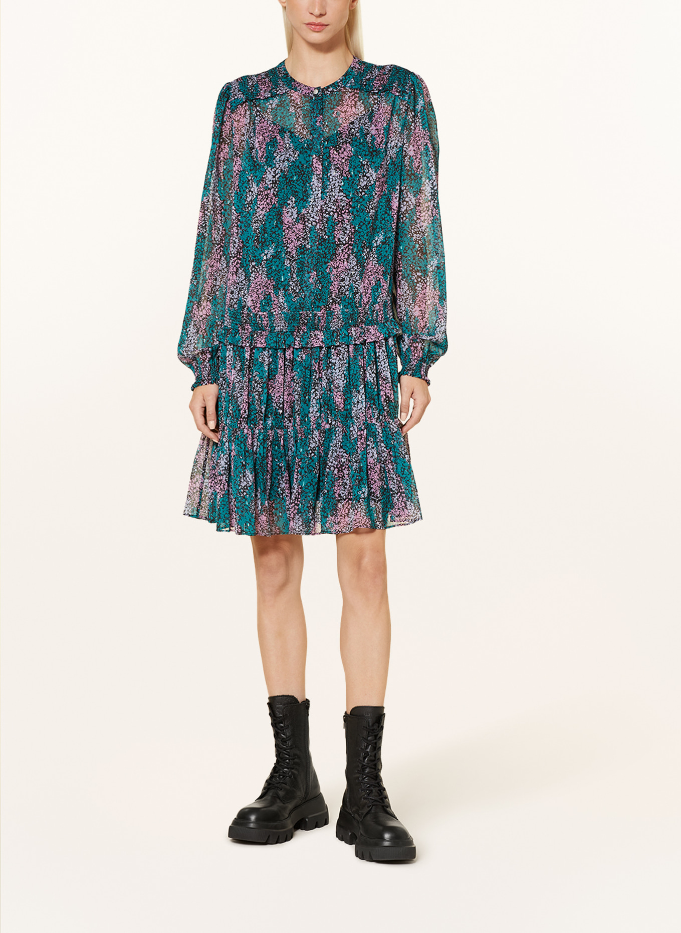 BOSS Kleid DAFFA mit Glitzergarn, Farbe: PETROL/ ROSA/ HELLLILA (Bild 2)