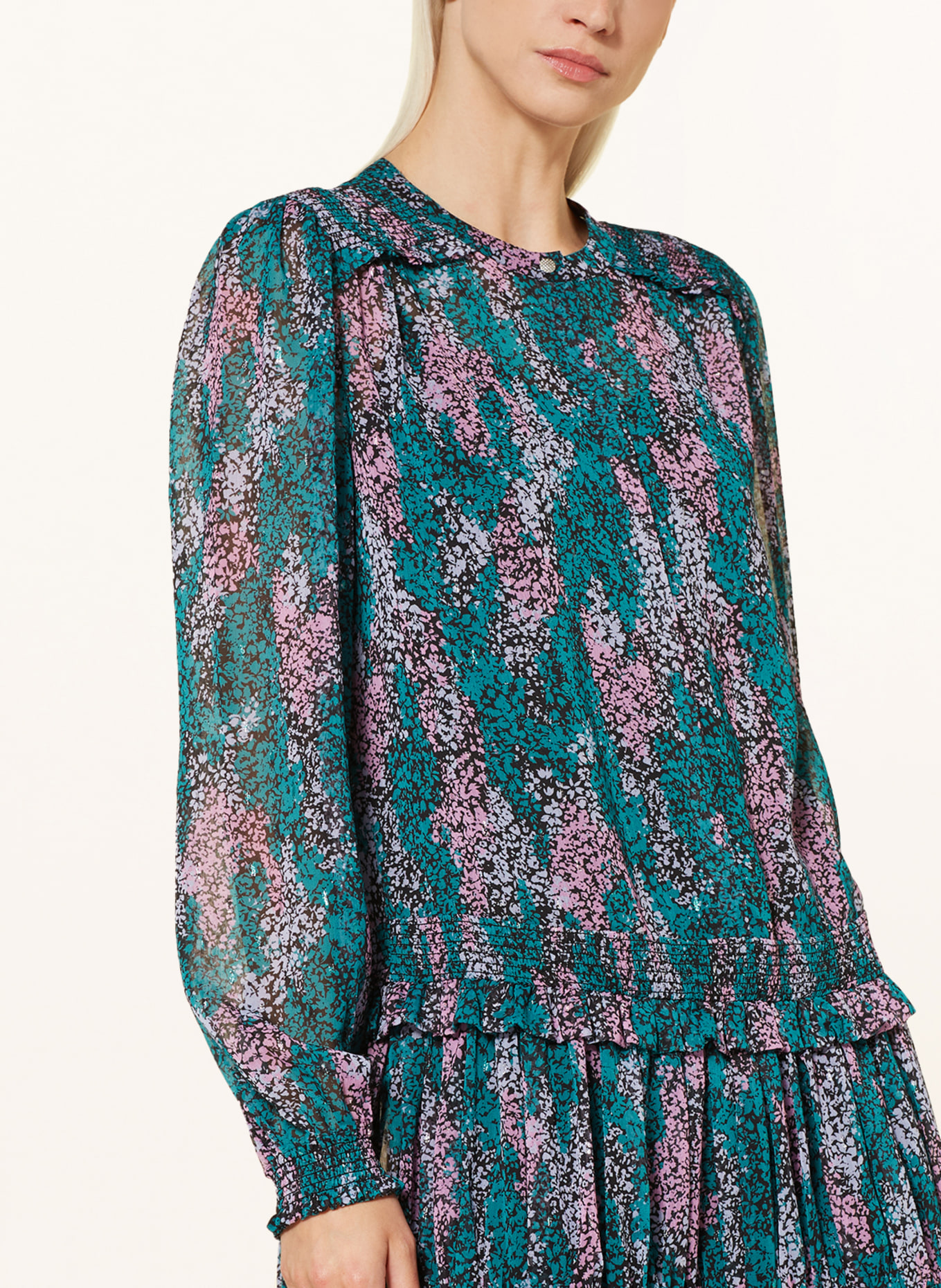 BOSS Kleid DAFFA mit Glitzergarn, Farbe: PETROL/ ROSA/ HELLLILA (Bild 4)