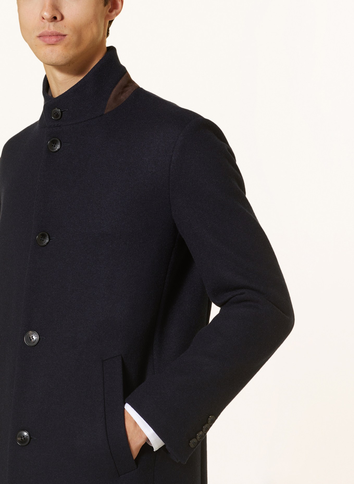 manzoni 24 Cashmere coat, Color: DARK BLUE (Image 4)