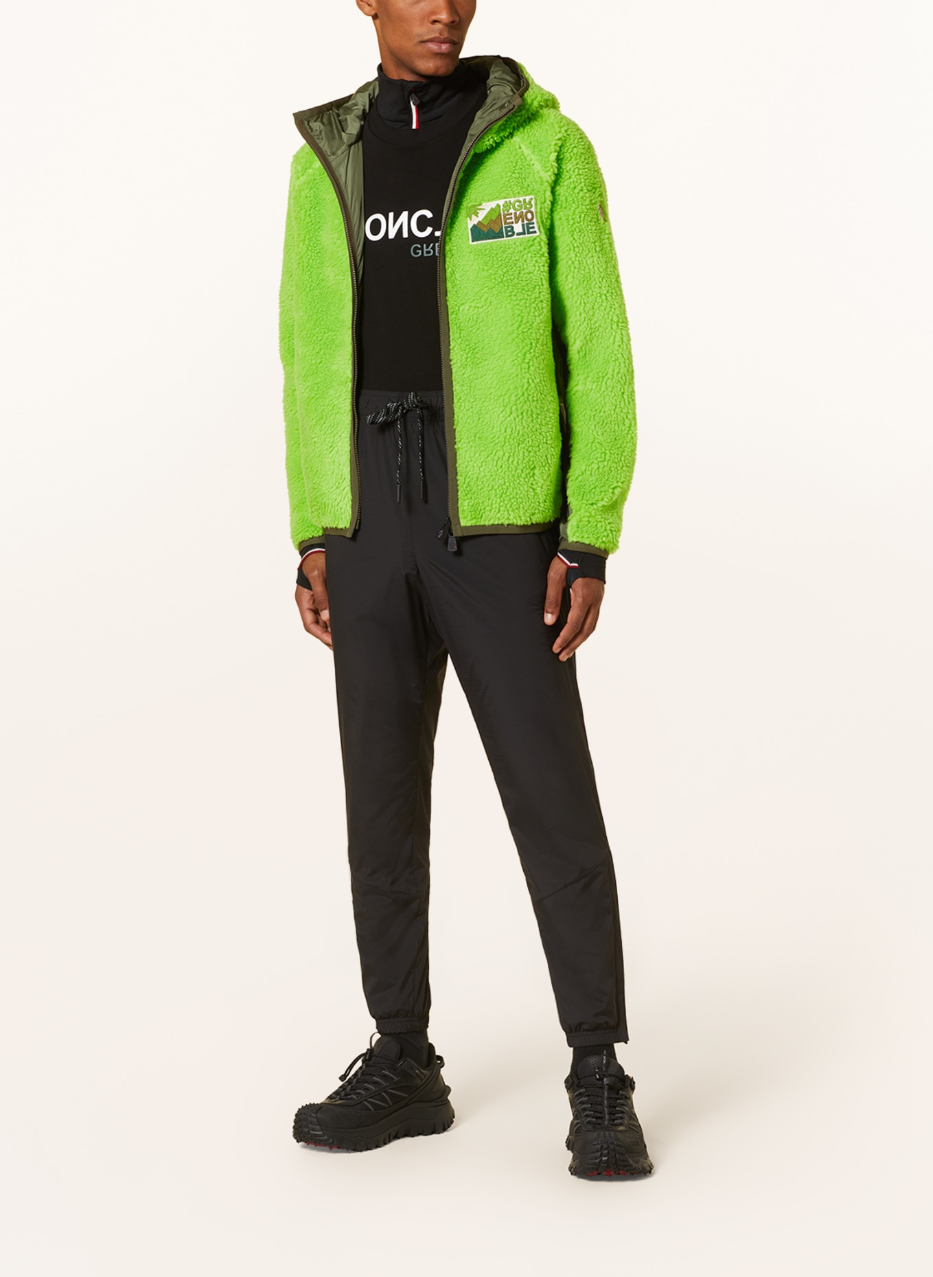 MONCLER GRENOBLE Teddy jacket, Color: NEON GREEN/ KHAKI (Image 2)