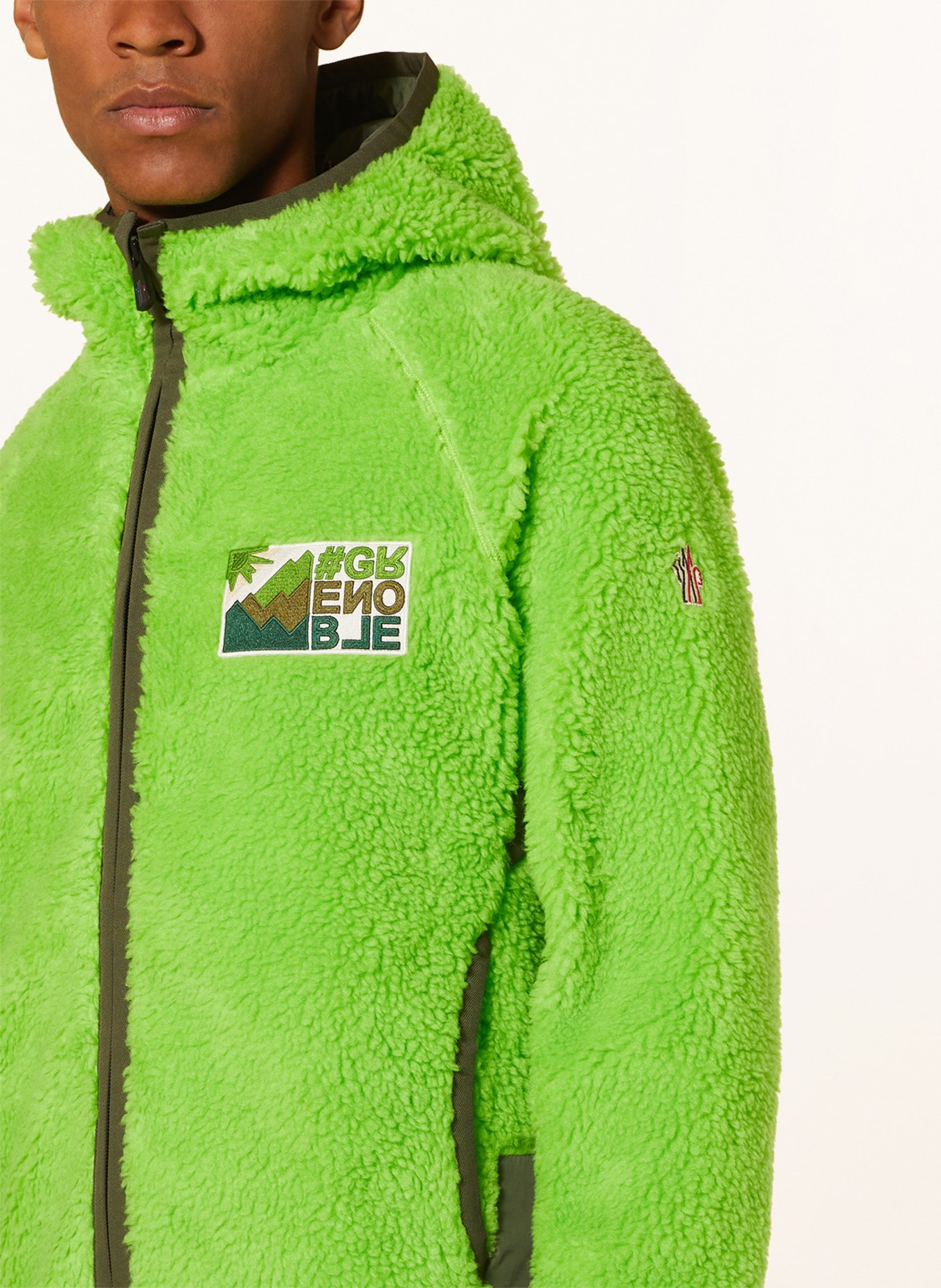 MONCLER GRENOBLE Teddy jacket, Color: NEON GREEN/ KHAKI (Image 5)