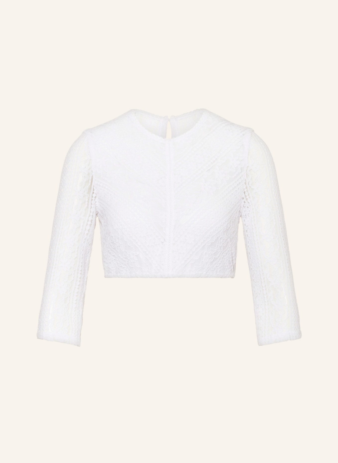 WALDORFF Dirndl blouse made of lace with 3/4 sleeves, Color: WHITE (Image 1)