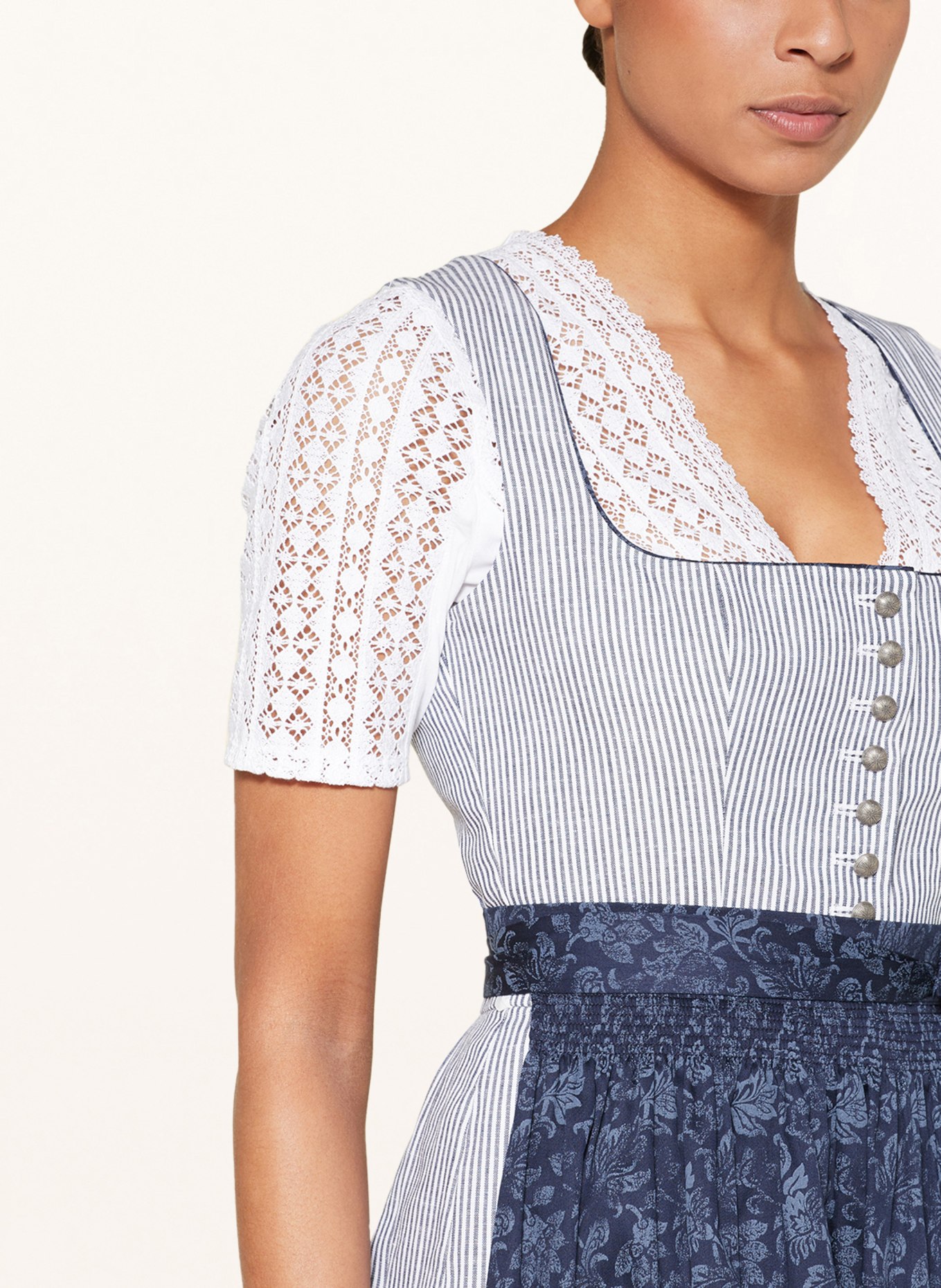 WALDORFF Dirndl blouse made of crochet lace in white