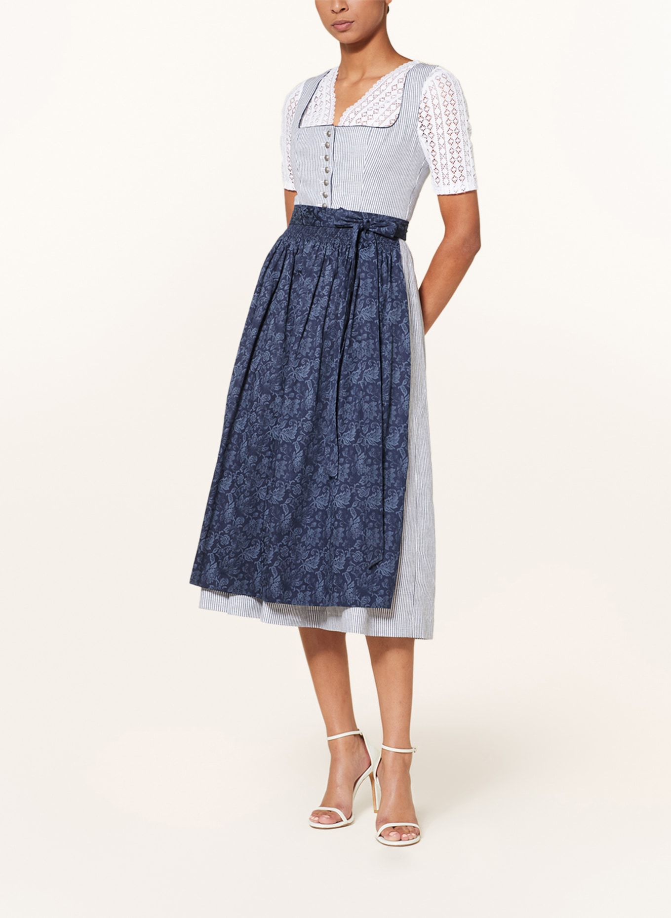 WALDORFF Dirndl blouse with crochet lace, Color: WHITE (Image 4)