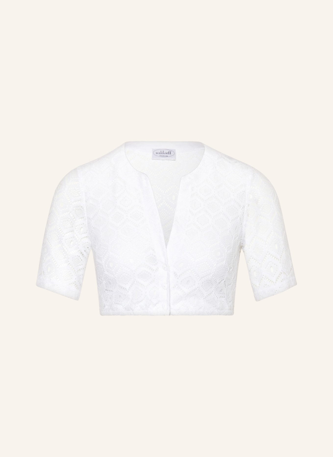 WALDORFF Dirndl blouse made of lace, Color: WHITE (Image 1)