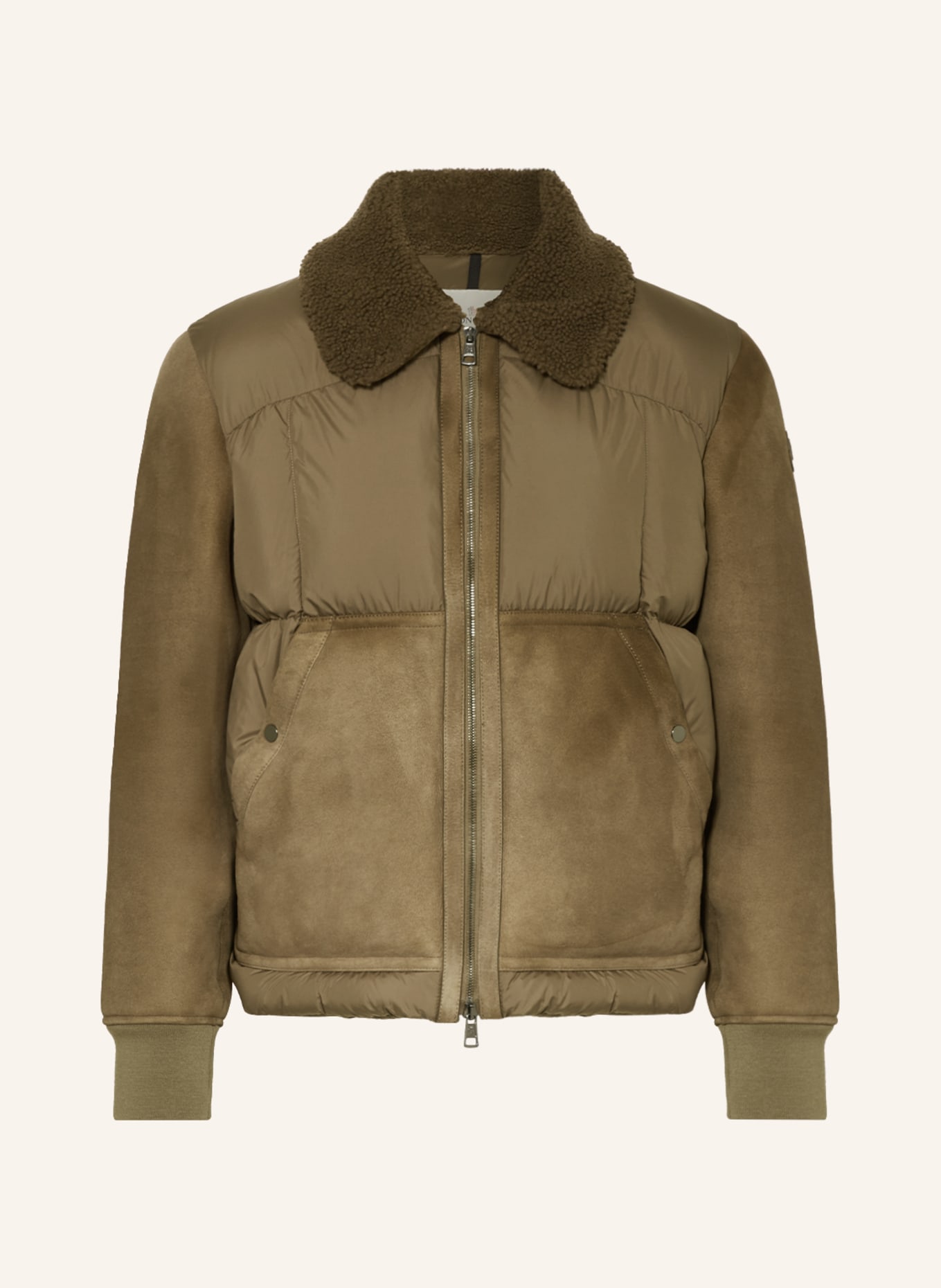 MONCLER Down jacket GERS in mixed materials, Color: KHAKI (Image 1)