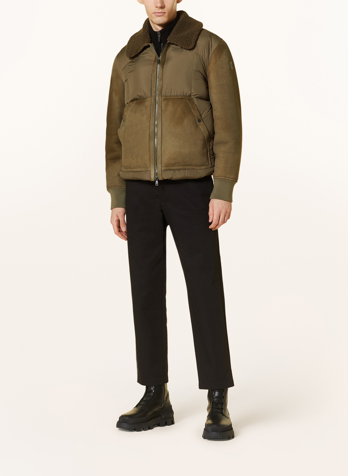 MONCLER Down jacket GERS in mixed materials, Color: KHAKI (Image 2)