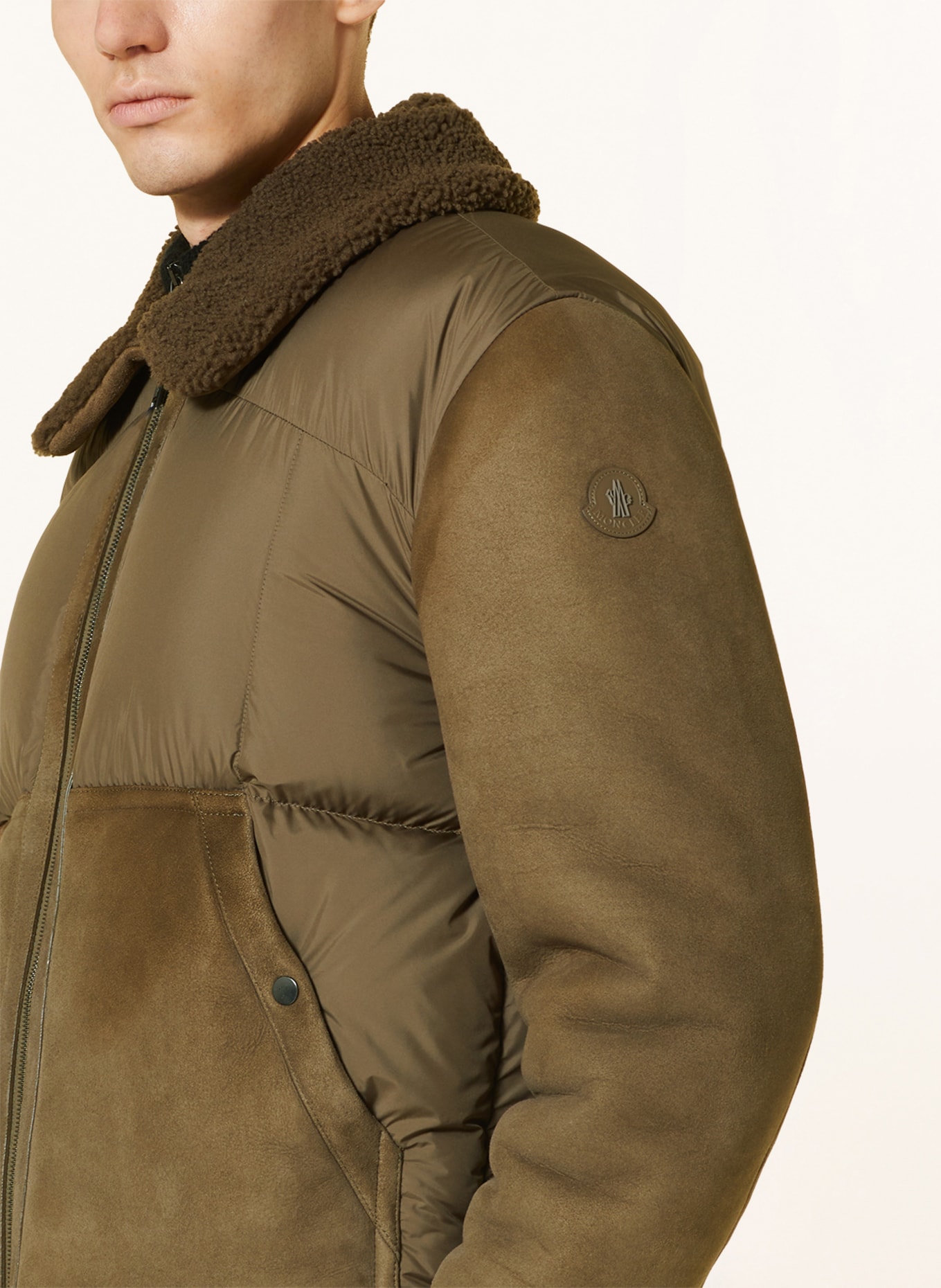 MONCLER Down jacket GERS in mixed materials, Color: KHAKI (Image 4)