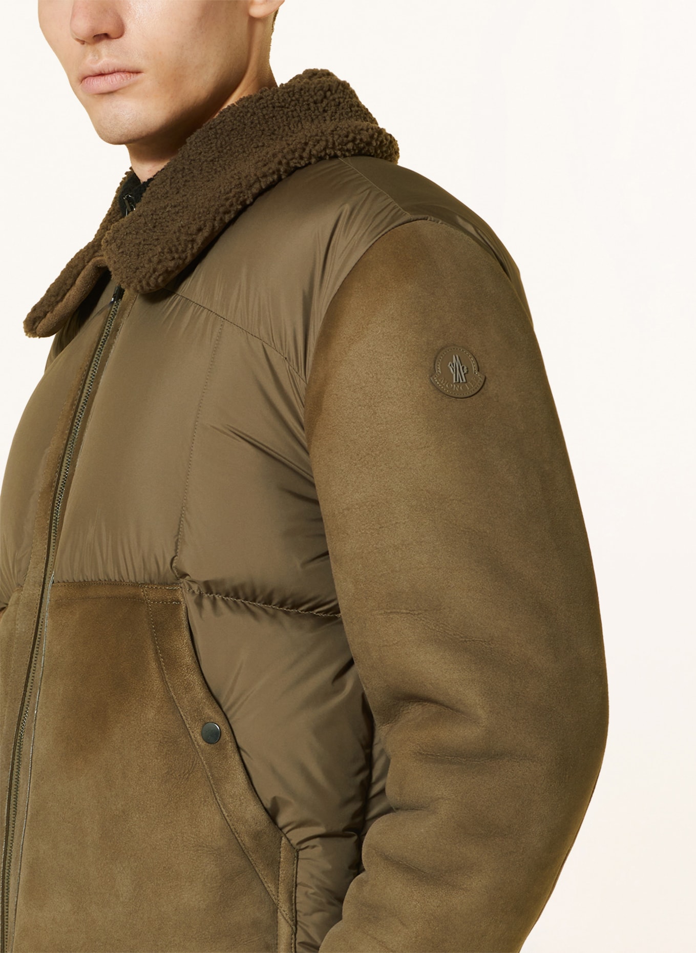 MONCLER Kurtka puchowa GERS z mieszanki materiałów, Kolor: KHAKI (Obrazek 4)