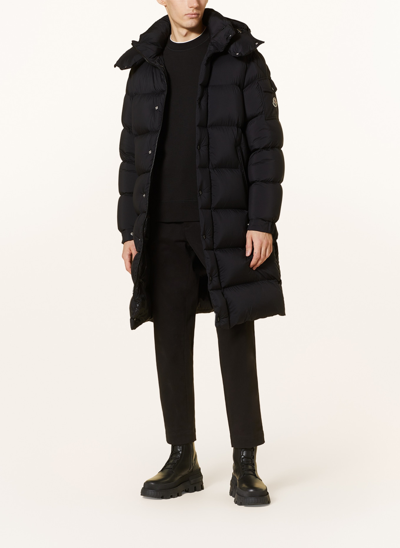 MONCLER Péřový kabát HANOVERIAN s odnímatelnou kapucí, Barva: ČERNÁ (Obrázek 2)