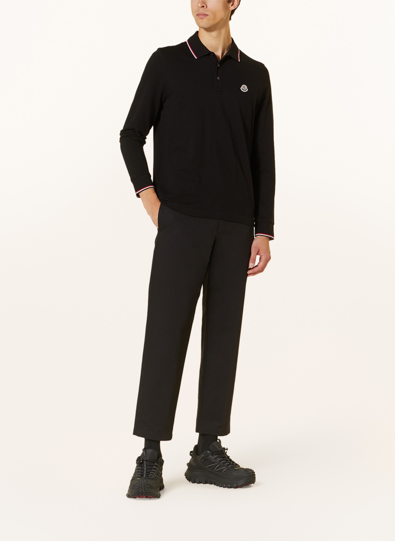 MONCLER Piqué polo shirt, Color: BLACK (Image 2)