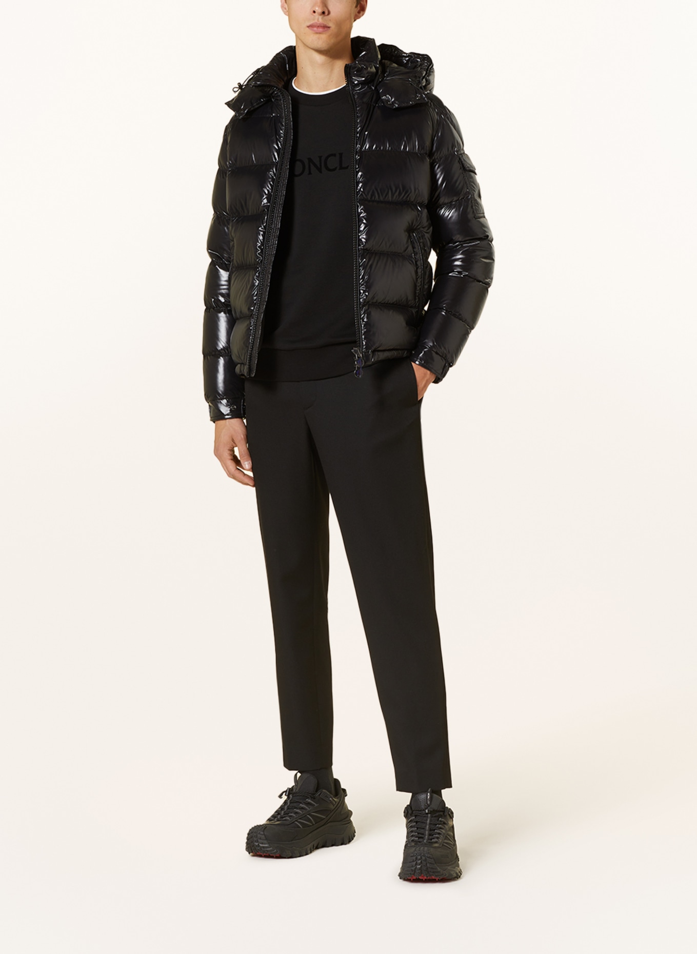 MONCLER Chinos, Color: BLACK (Image 2)