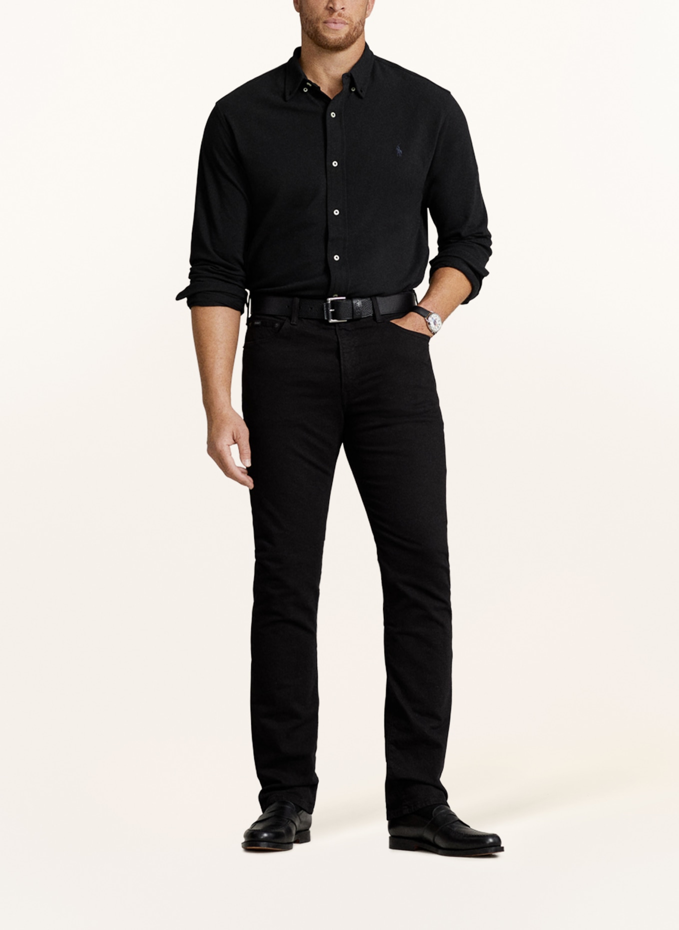 POLO RALPH LAUREN Big & Tall Piqué shirt, Color: BLACK (Image 2)