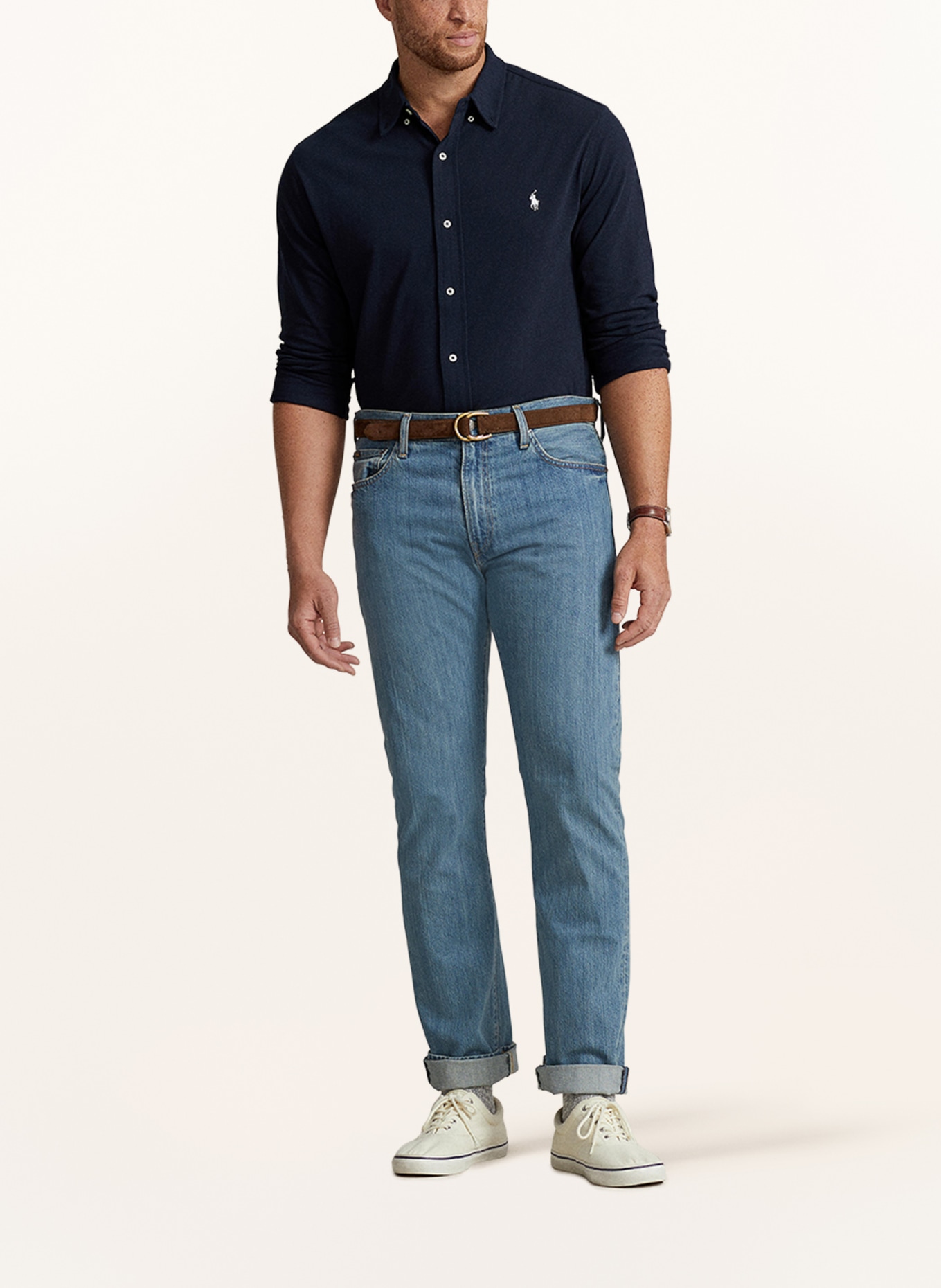POLO RALPH LAUREN Big & Tall Piqué-Hemd: DUNKELBLAU