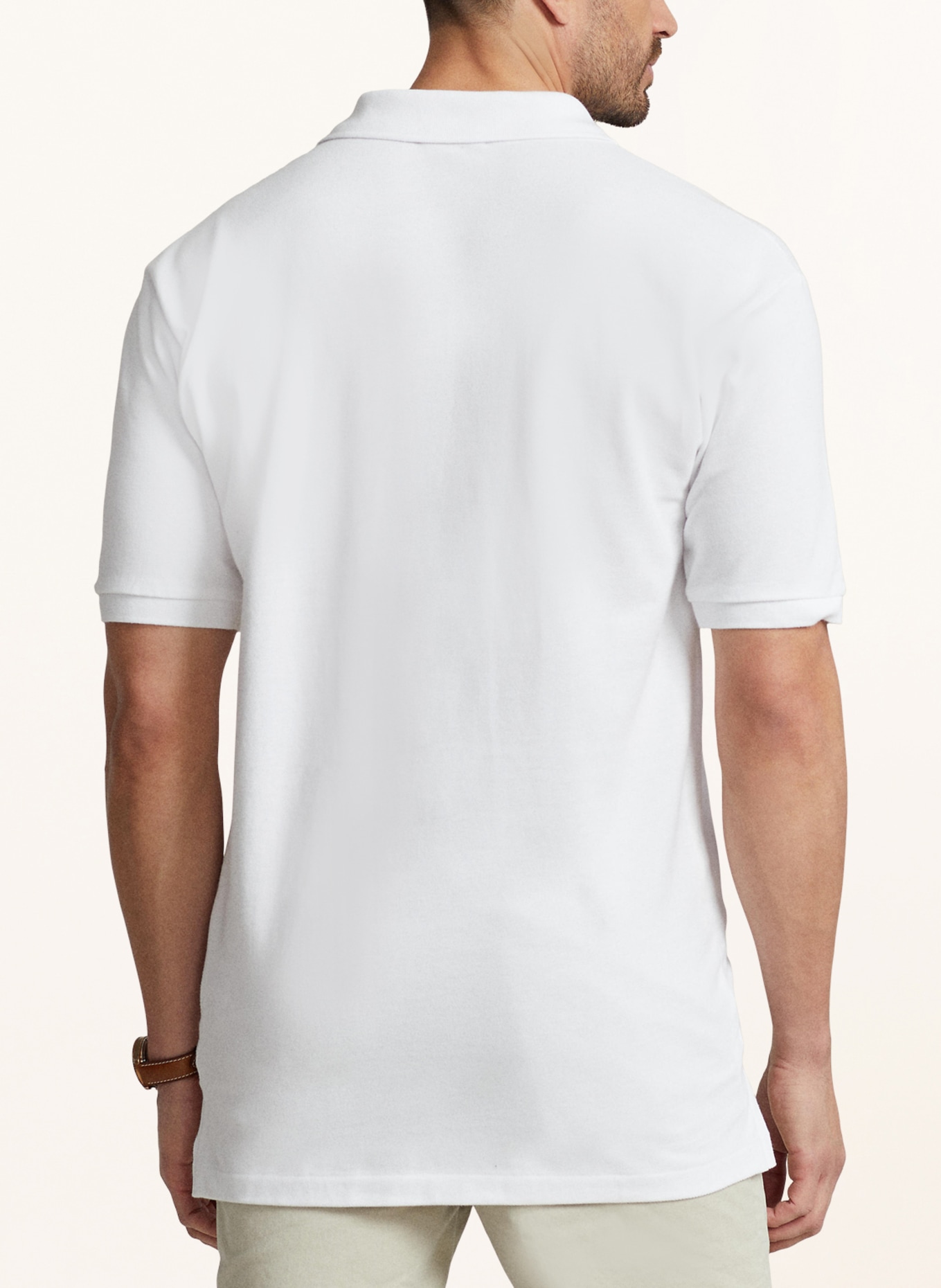 POLO RALPH LAUREN Big & Tall Piqué-Poloshirt, Farbe: WEISS (Bild 3)
