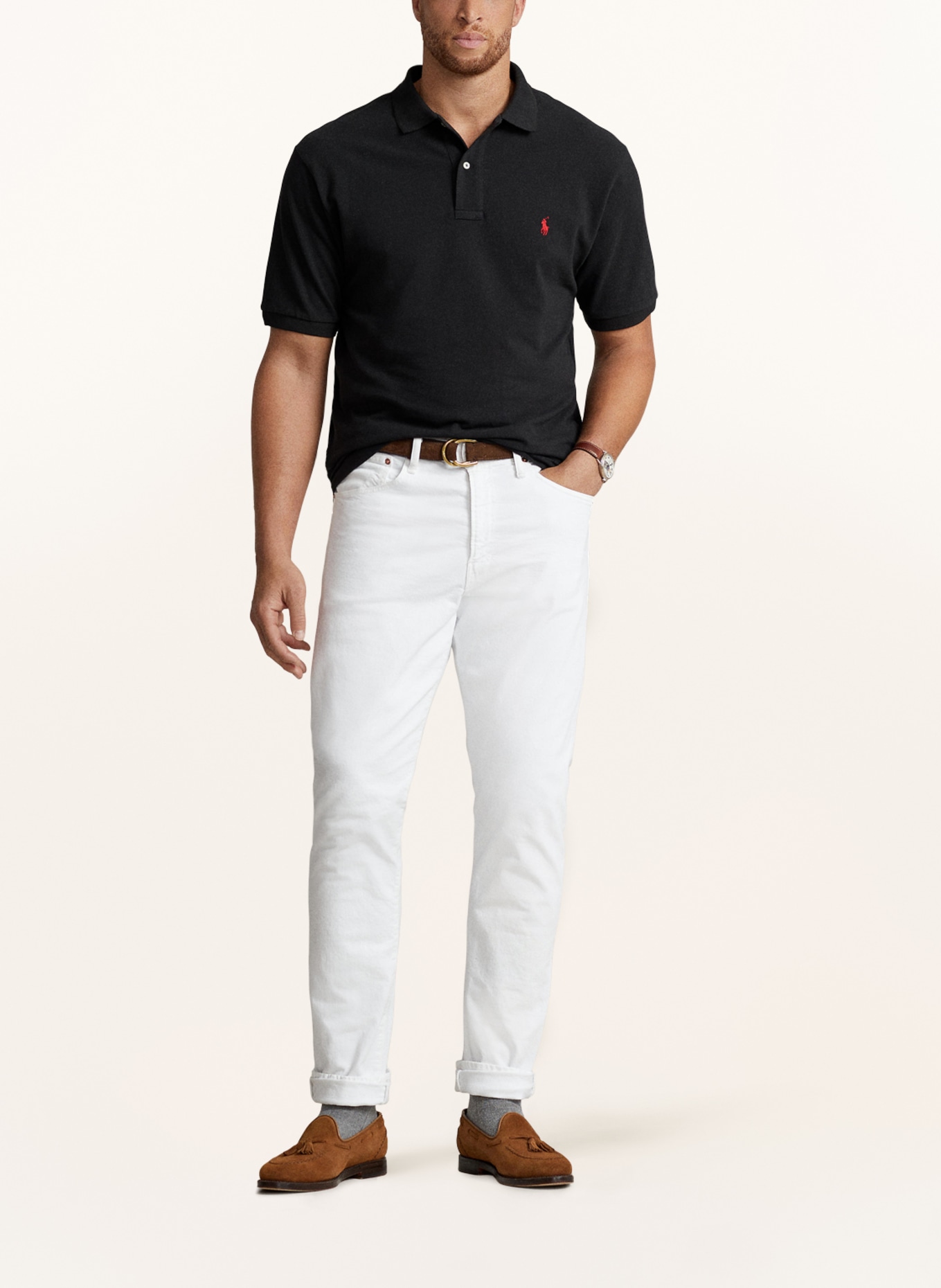 POLO RALPH LAUREN Big & Tall Piqué-Poloshirt: SCHWARZ