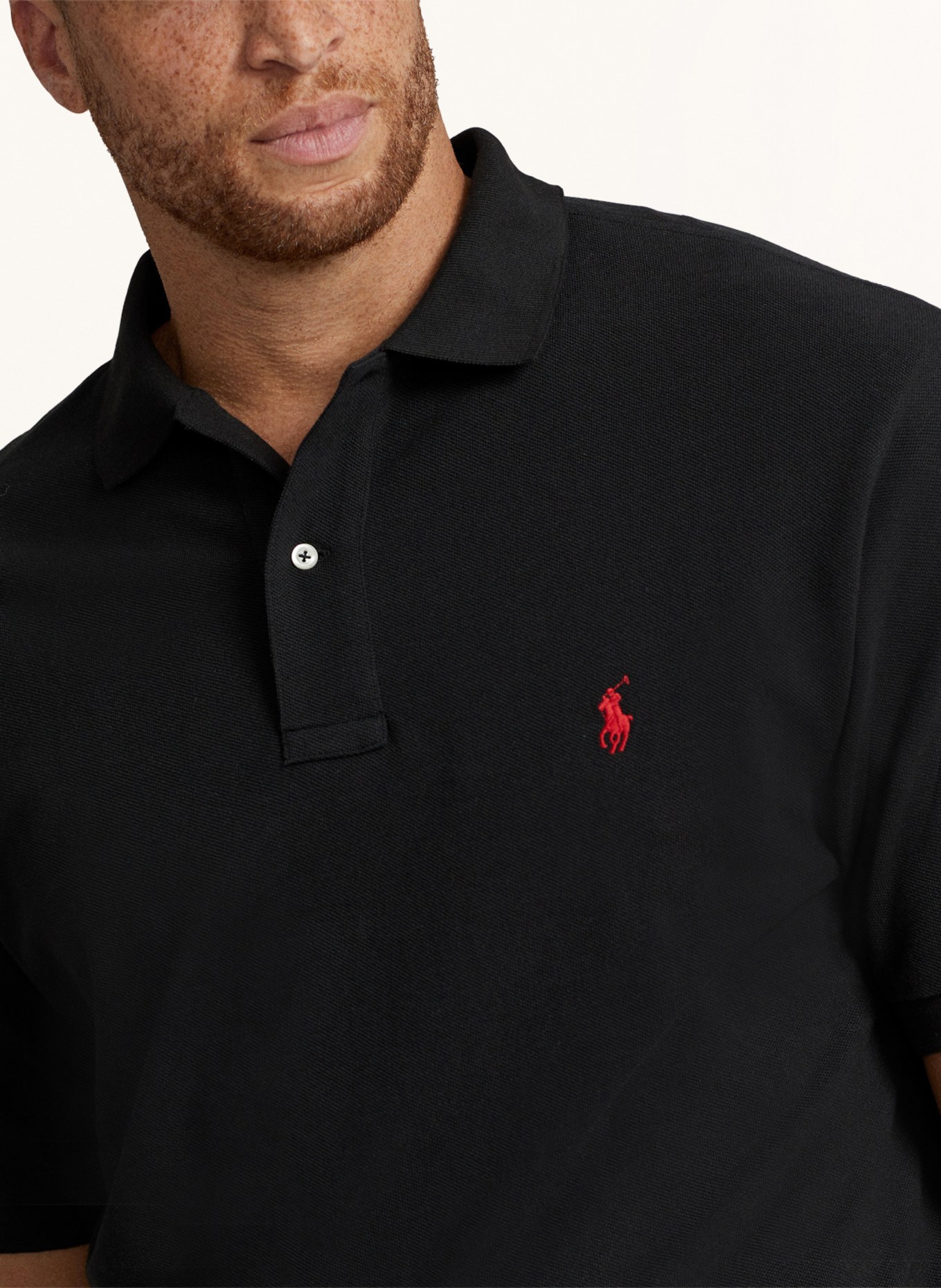 POLO RALPH LAUREN Big & Tall Piqué-Poloshirt: SCHWARZ