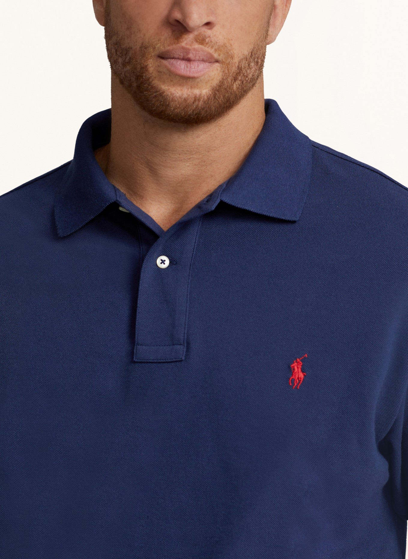 POLO RALPH LAUREN Big & Tall Piqué polo shirt, Color: DARK BLUE (Image 4)