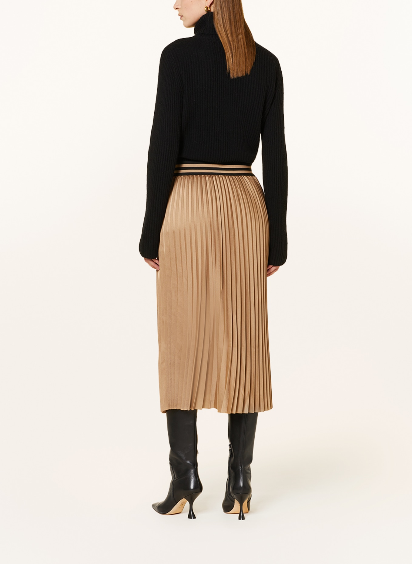 CATNOIR Pleated skirt made of satin, Color: BROWN (Image 3)