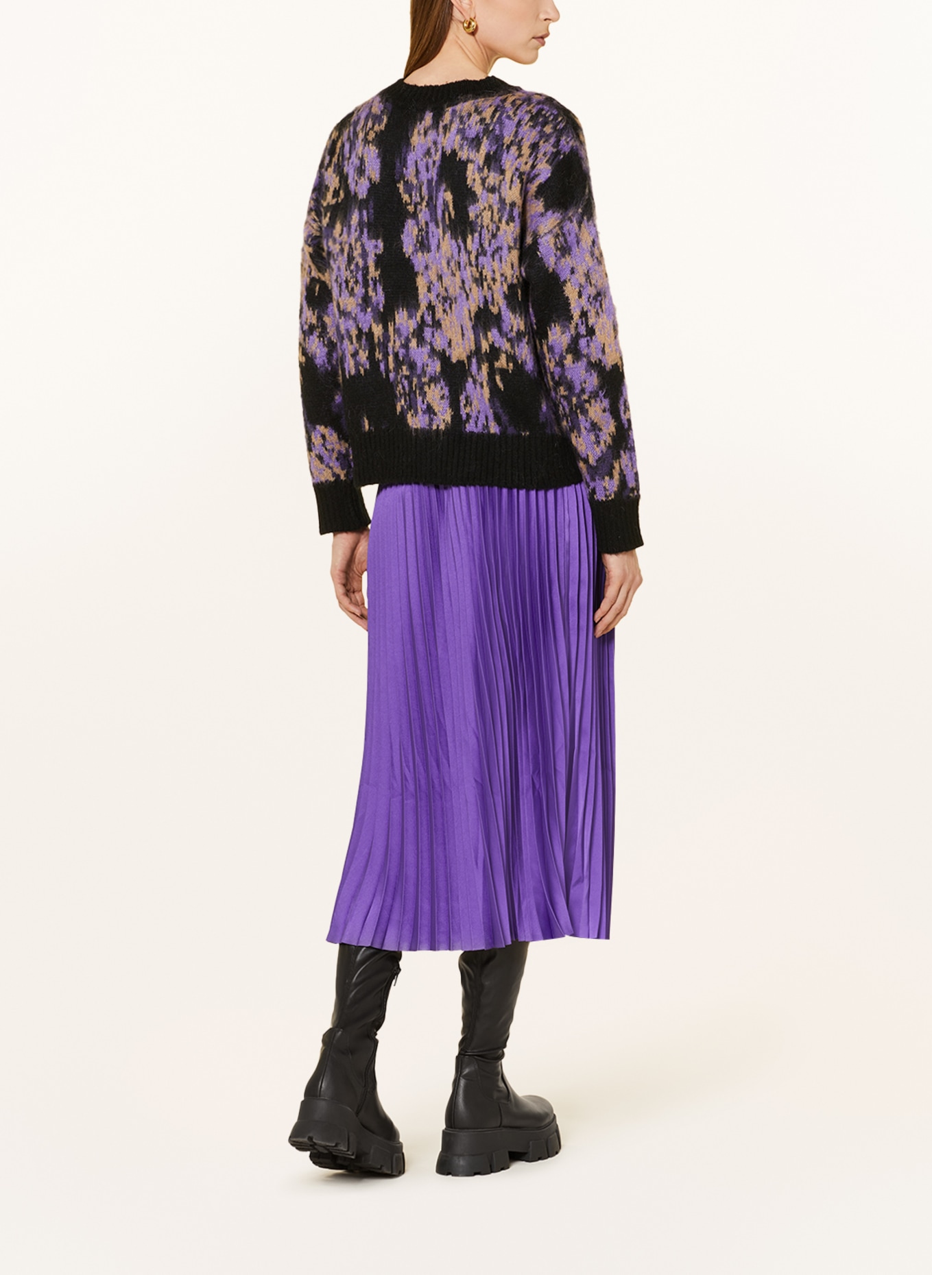 CATNOIR Sweater, Color: LIGHT PURPLE/ BLACK/ BEIGE (Image 3)