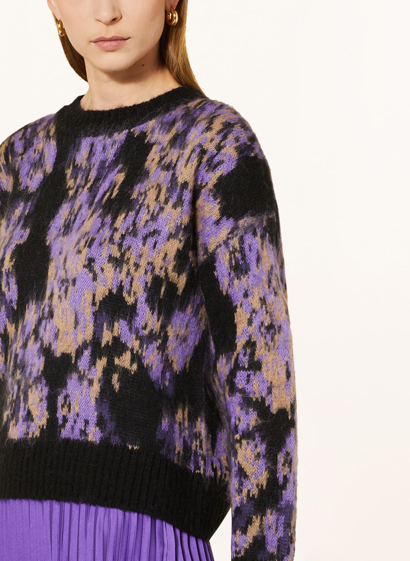 CATNOIR Sweater, Color: LIGHT PURPLE/ BLACK/ BEIGE (Image 4)