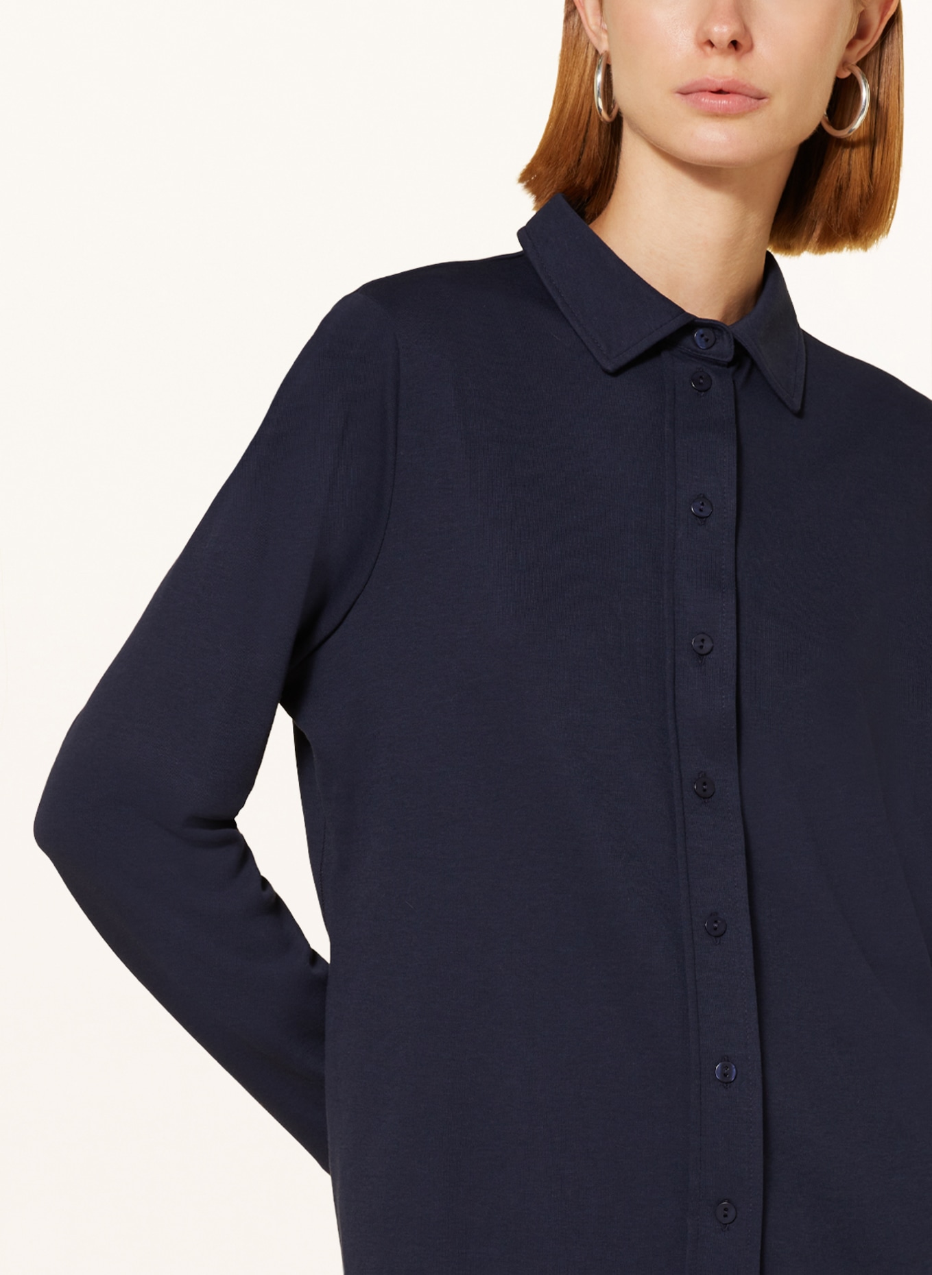 lilienfels Shirt blouse made of jersey, Color: DARK BLUE (Image 4)