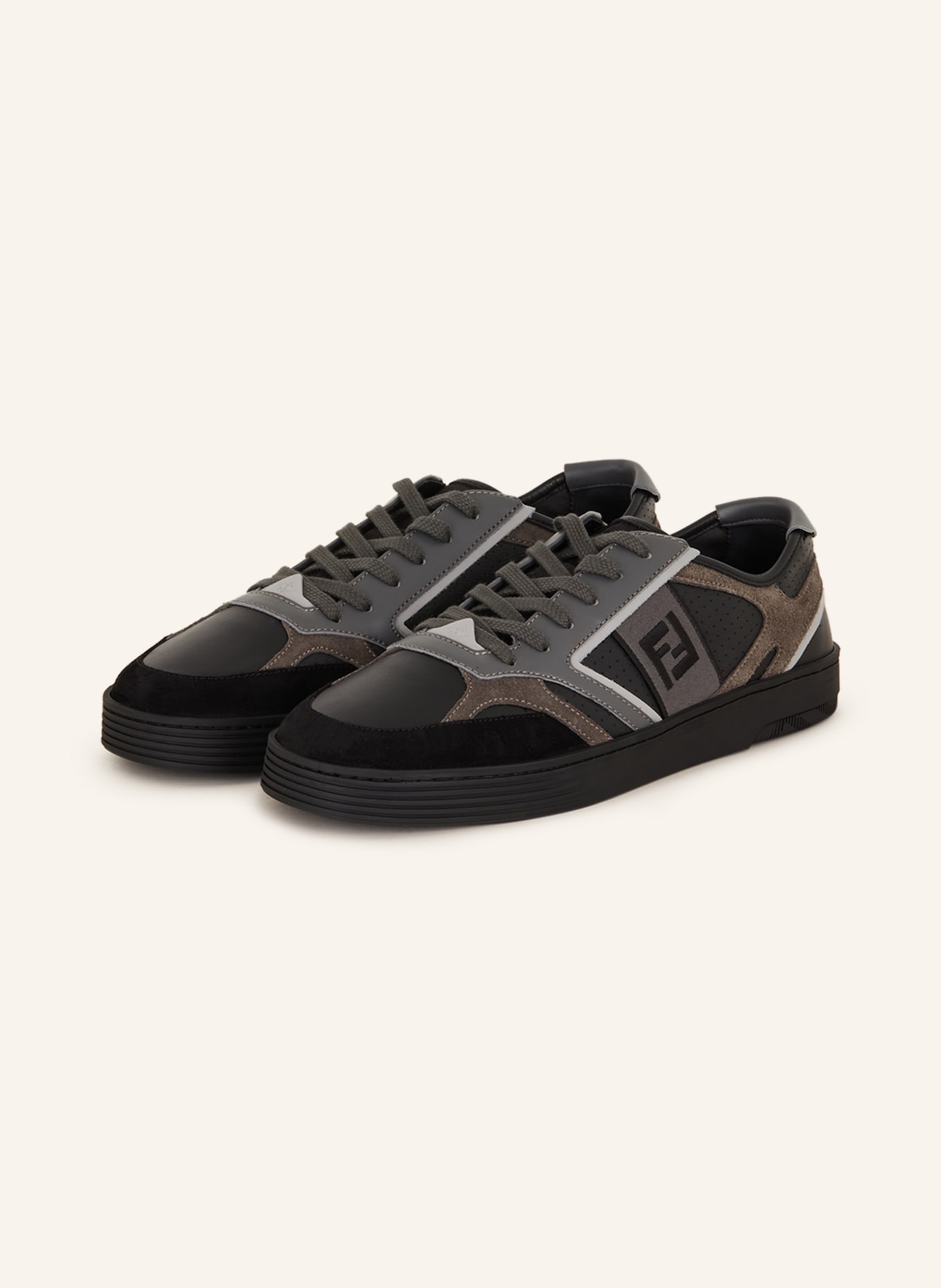 Fendi black and white sneakers hotsell
