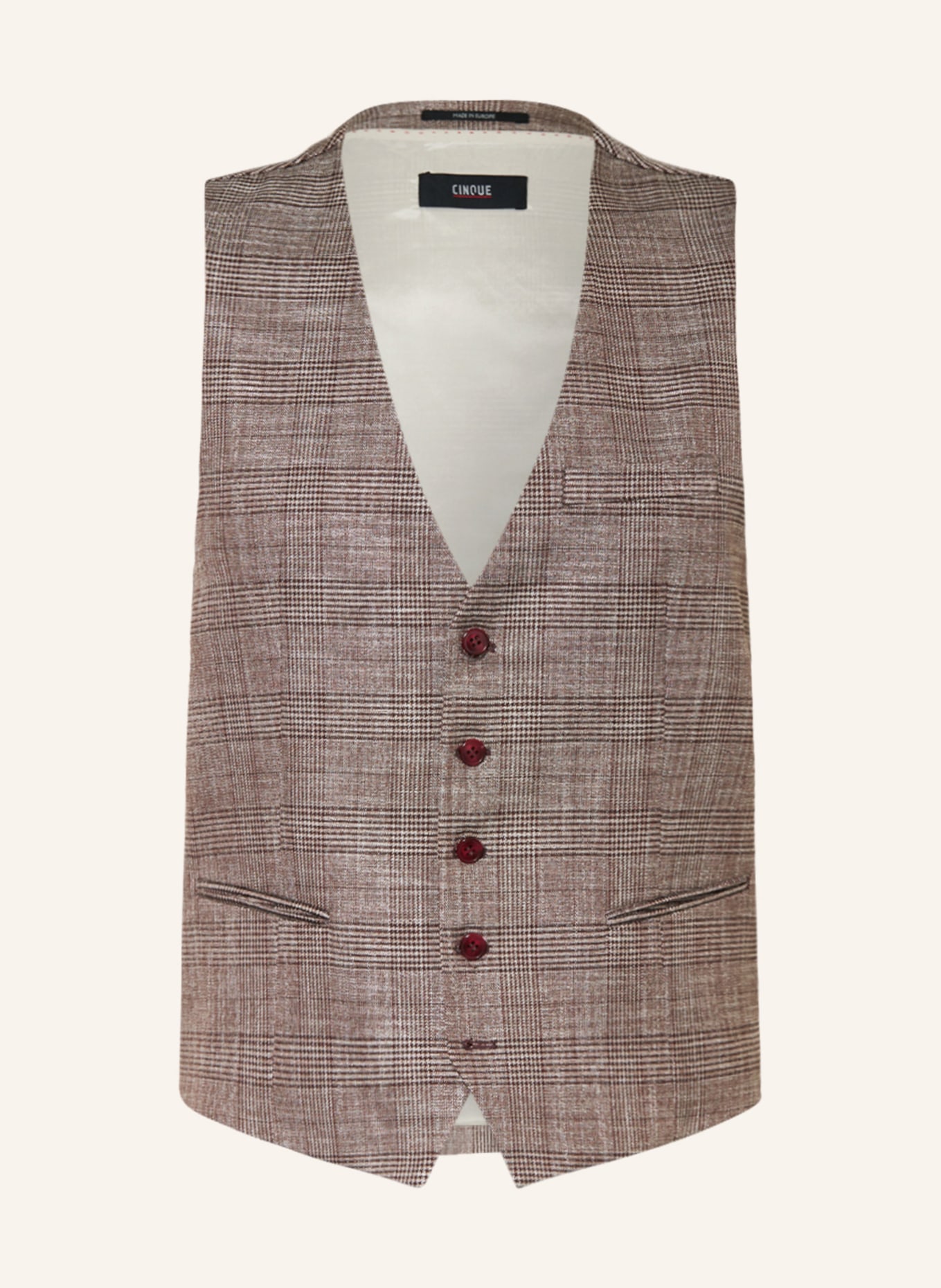 CINQUE Suit vest CIVITRA extra slim fit, Color: DARK RED (Image 1)