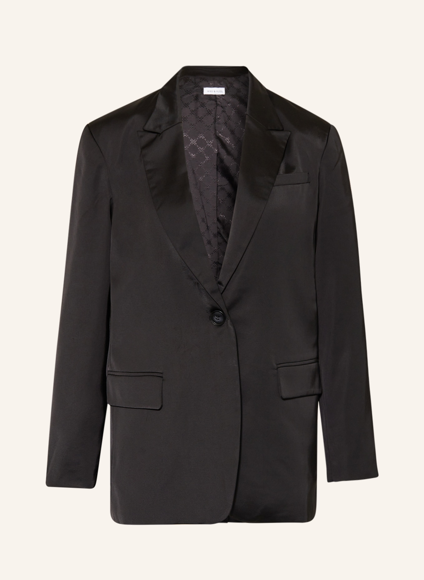 MRS & HUGS Satin blazer, Color: BLACK (Image 1)