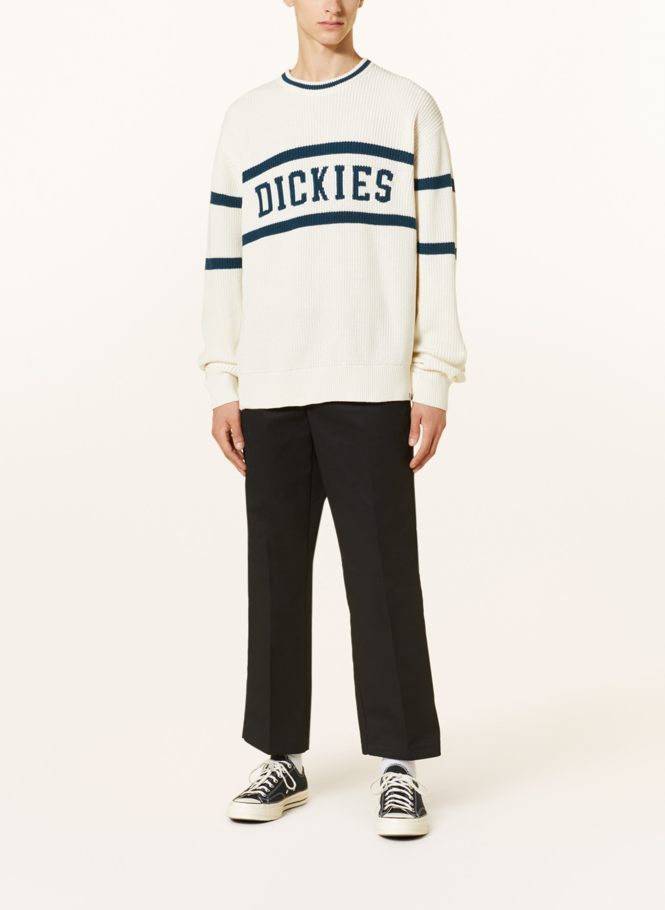 Dickies Sweater MELVERN, Color: ECRU/ DARK GREEN (Image 2)