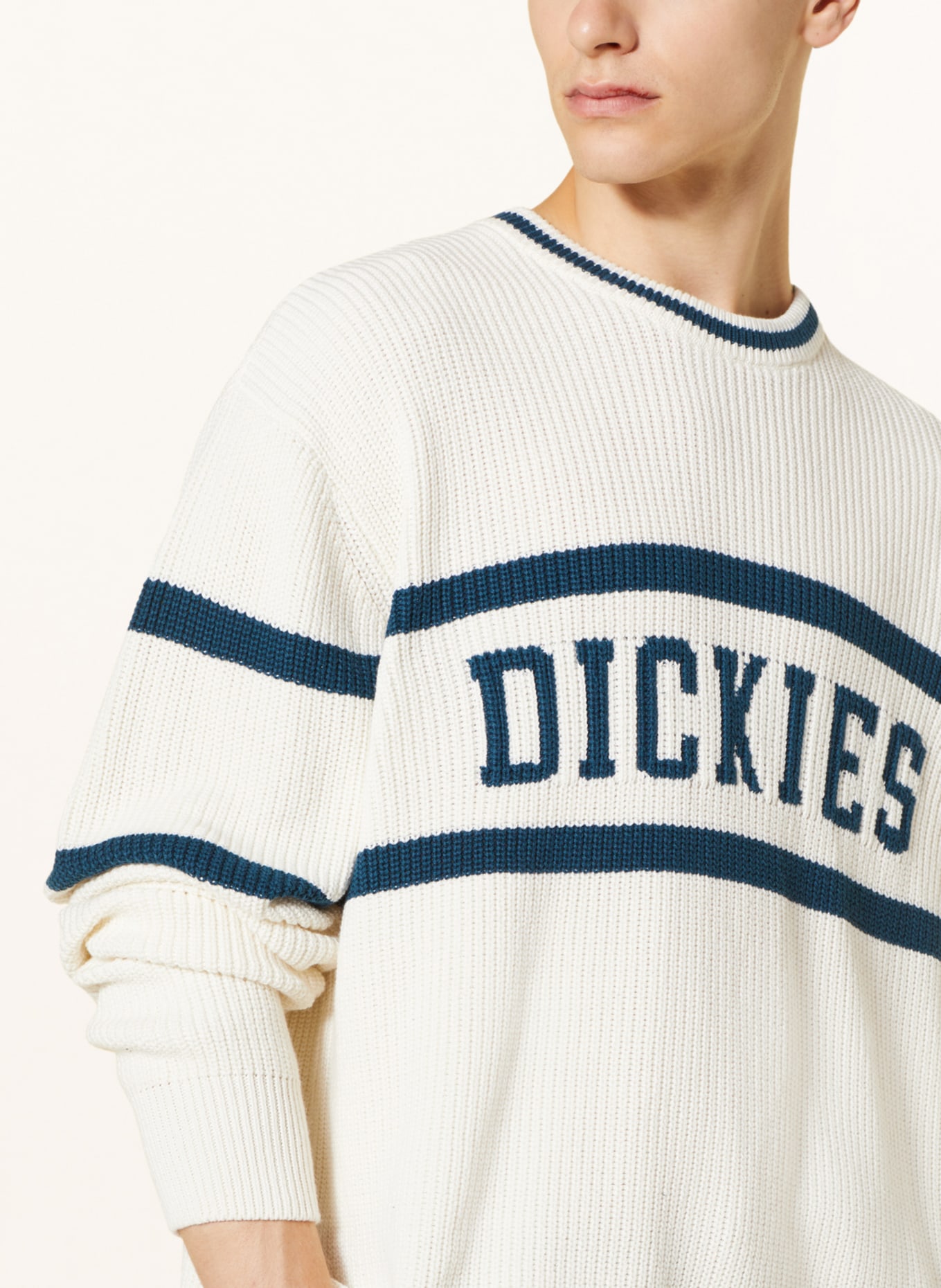 Dickies Sweater MELVERN, Color: ECRU/ DARK GREEN (Image 4)
