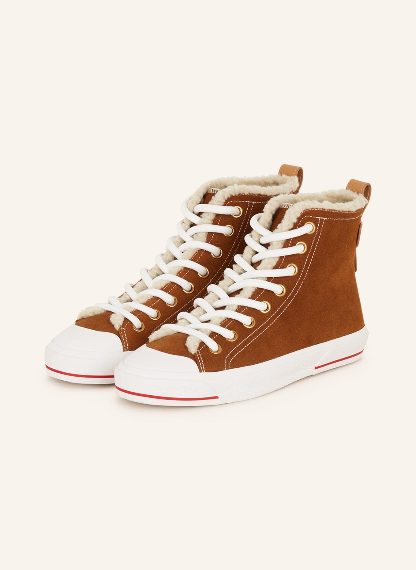 SEE BY CHLOÉ High-top sneakers ARYANA, Color: 506/123 Tobacco-Fabric Pu (Image 1)