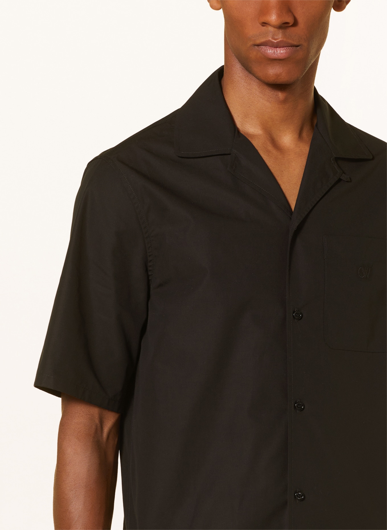 Off-White Koszula z klapami comfort fit, Kolor: CZARNY (Obrazek 4)