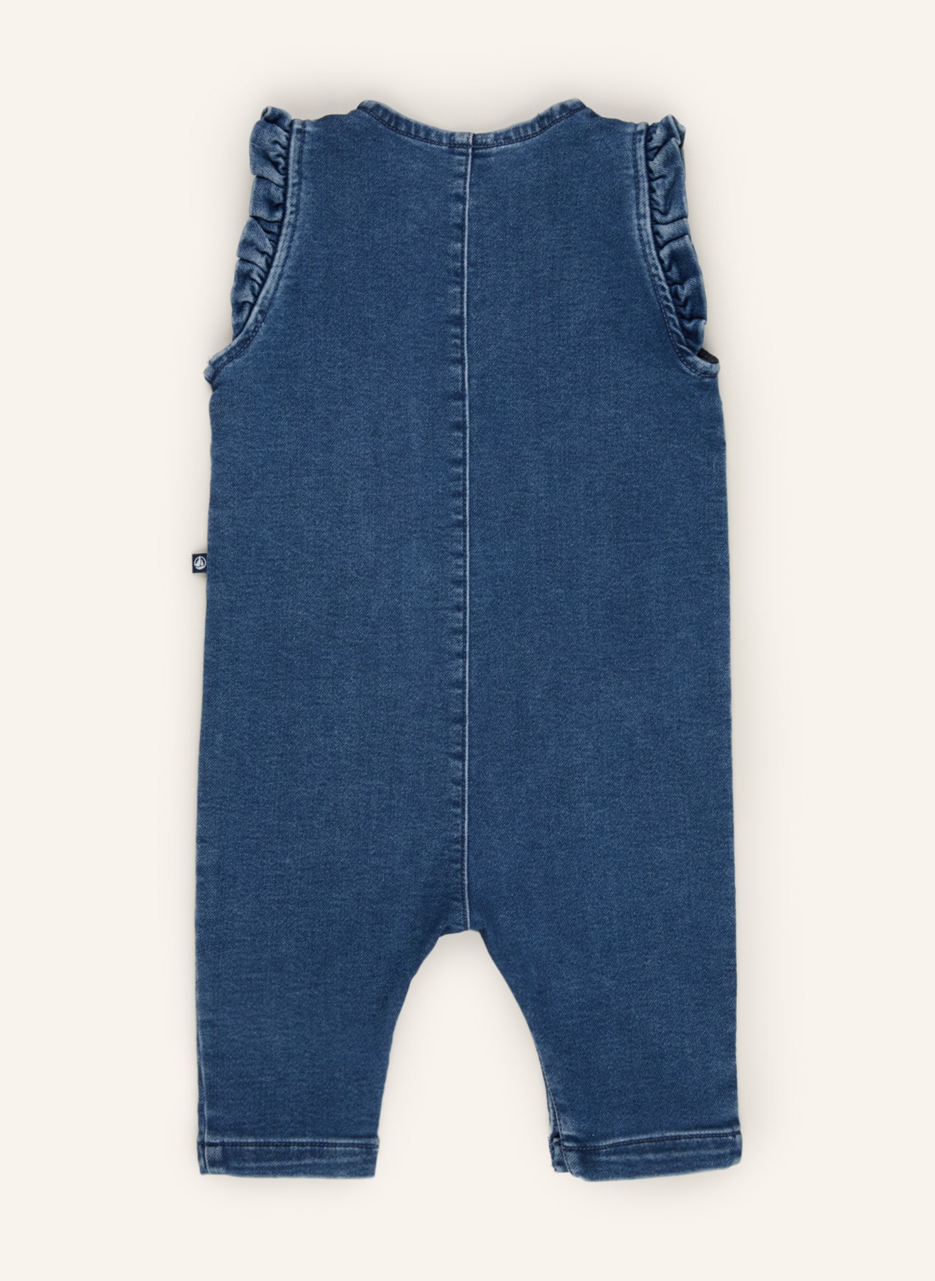 PETIT BATEAU Jeans-Strampler mit Rüschen, Farbe: BLAU (Bild 2)