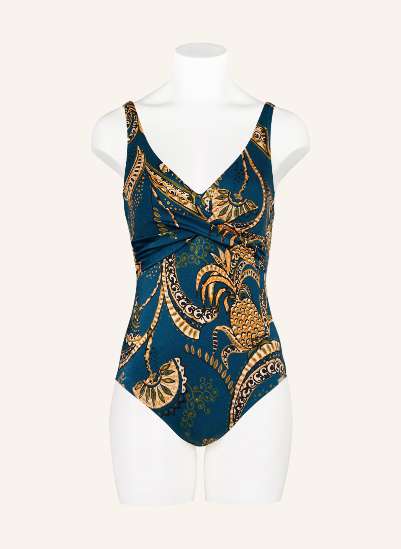 Charmline Shaping swimsuit SATIN FRUITS, Color: BLUE/ DARK YELLOW (Image 2)