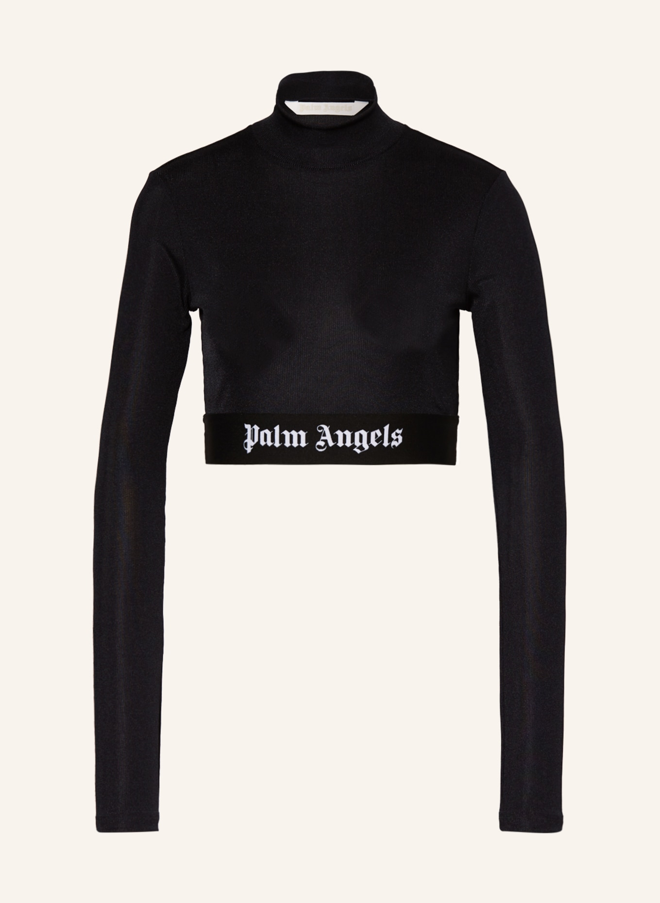 Palm Angels Cropped long sleeve shirt, Color: BLACK (Image 1)