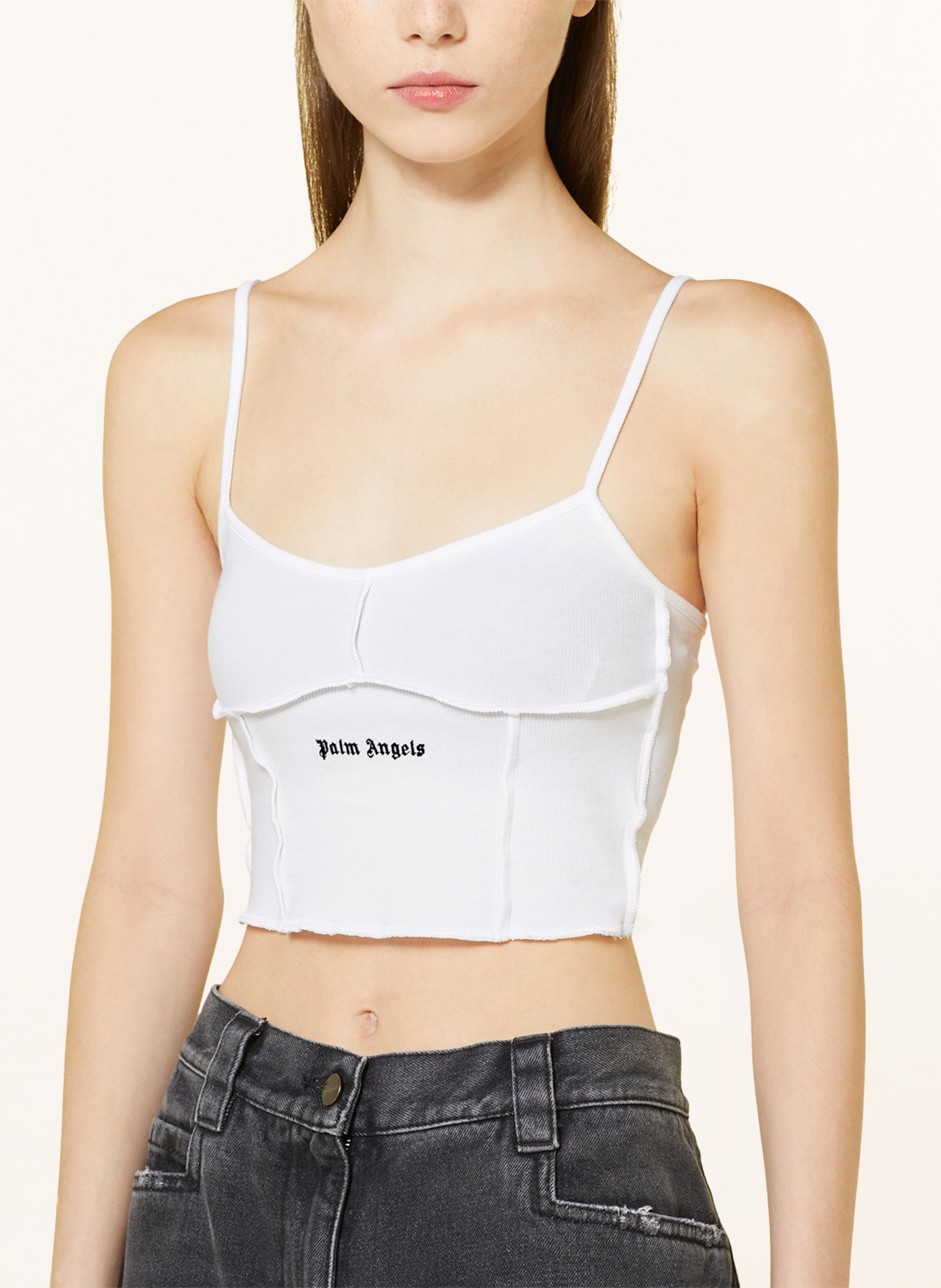 Palm Angels Cropped top, Color: WHITE/ BLACK (Image 4)