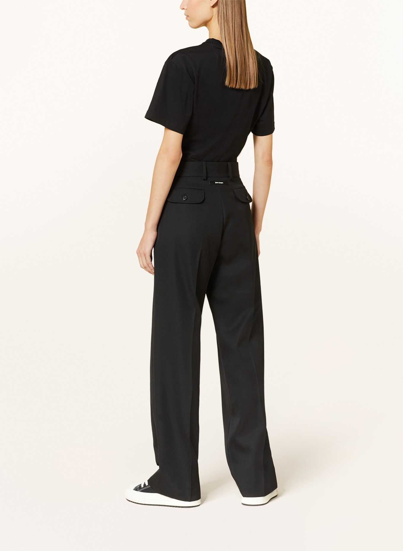 Palm Angels Cropped shirt, Color: BLACK WHITE (Image 3)