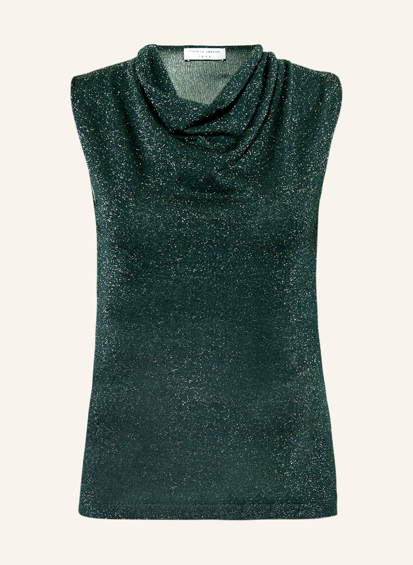 TIGER OF SWEDEN Knit top JELA with glitter thread, Color: BLACK/ DARK GREEN (Image 1)