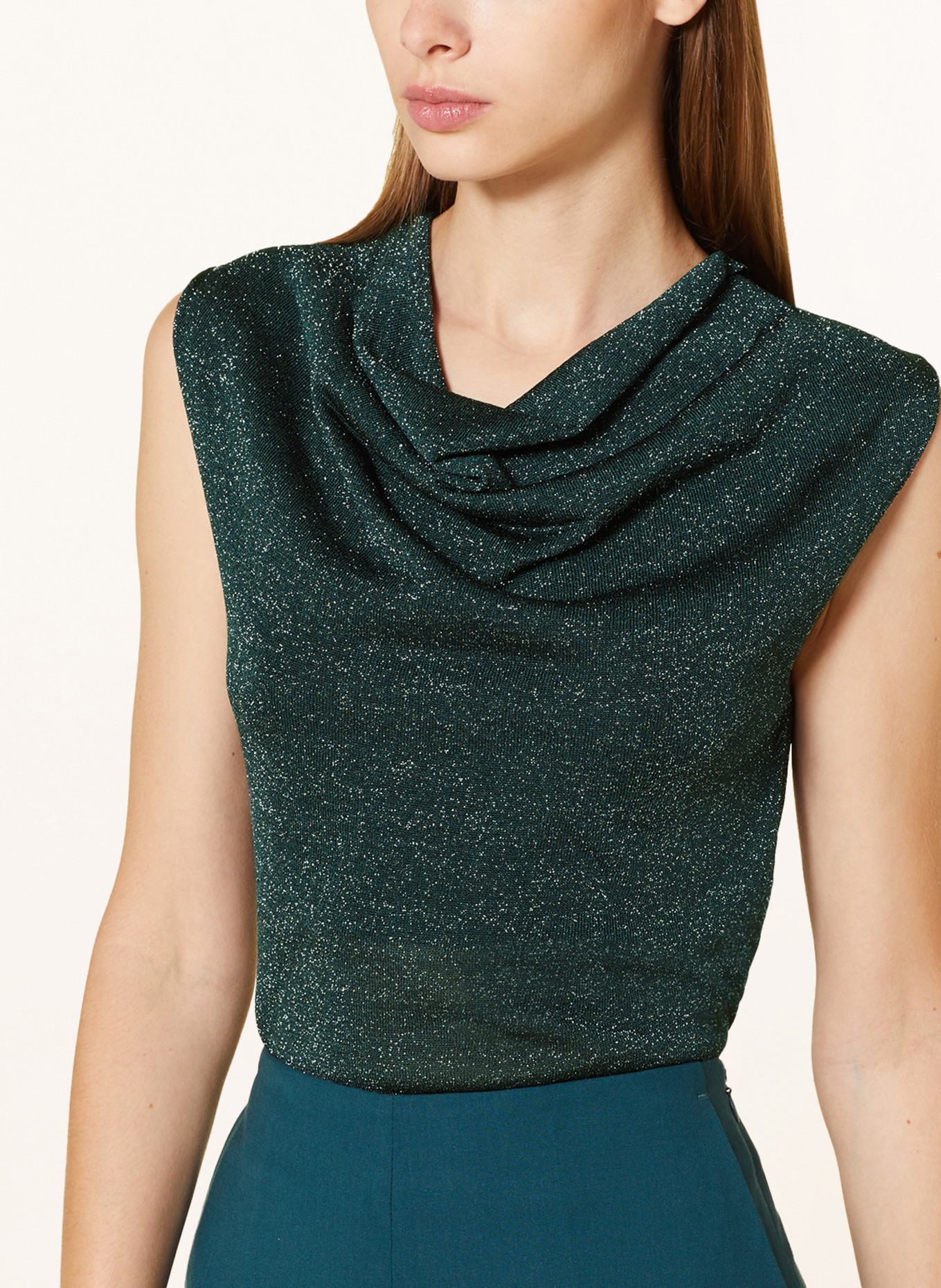 TIGER OF SWEDEN Knit top JELA with glitter thread, Color: BLACK/ DARK GREEN (Image 4)