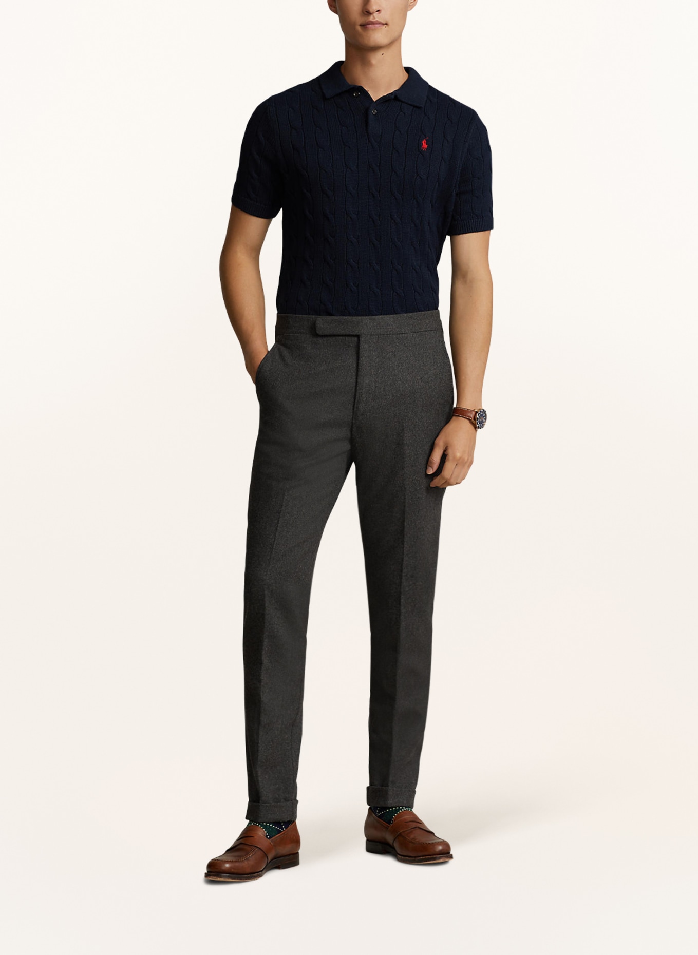 POLO RALPH LAUREN StrickPoloshirt in dunkelblau