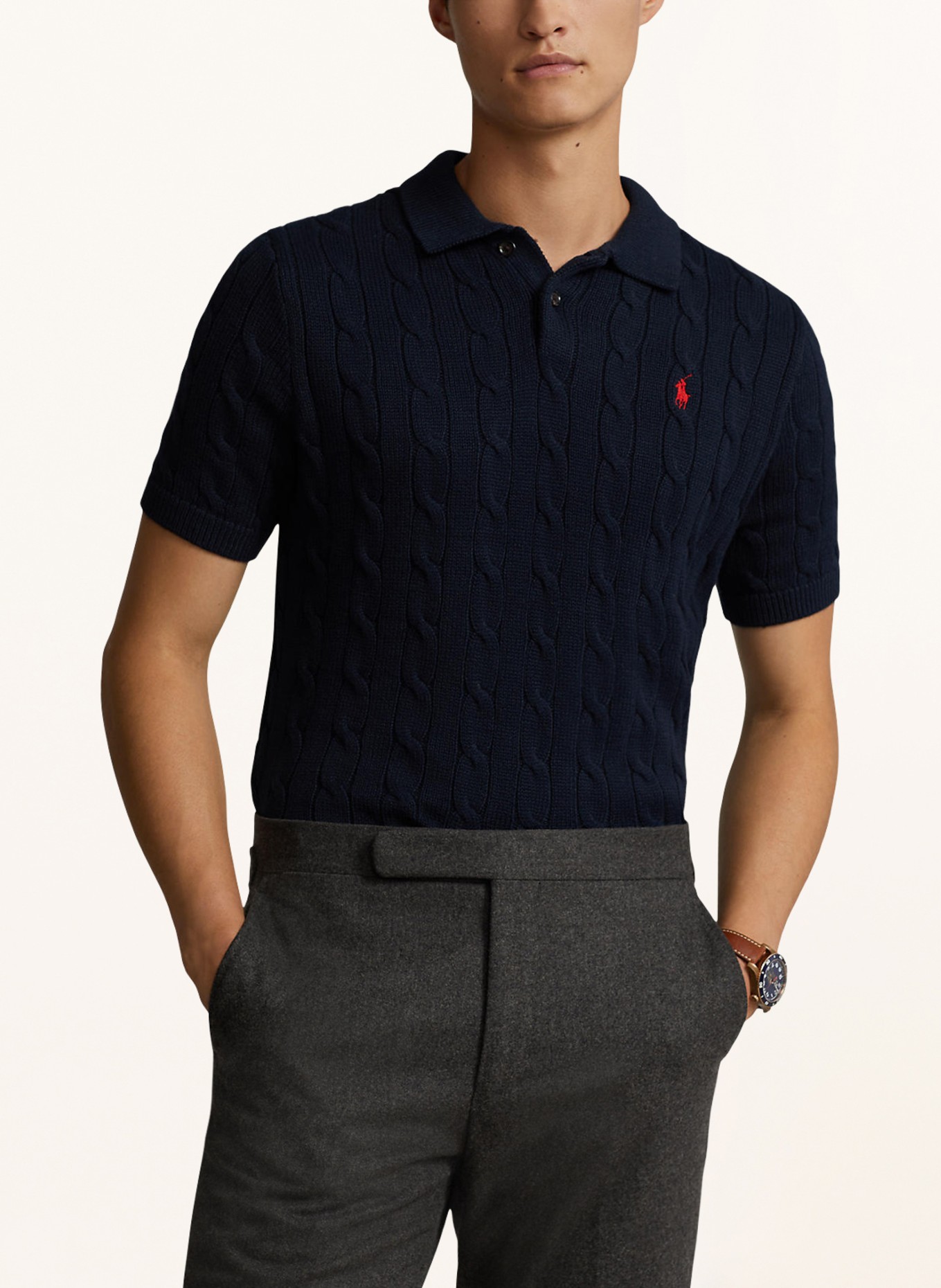 POLO RALPH LAUREN StrickPoloshirt in dunkelblau