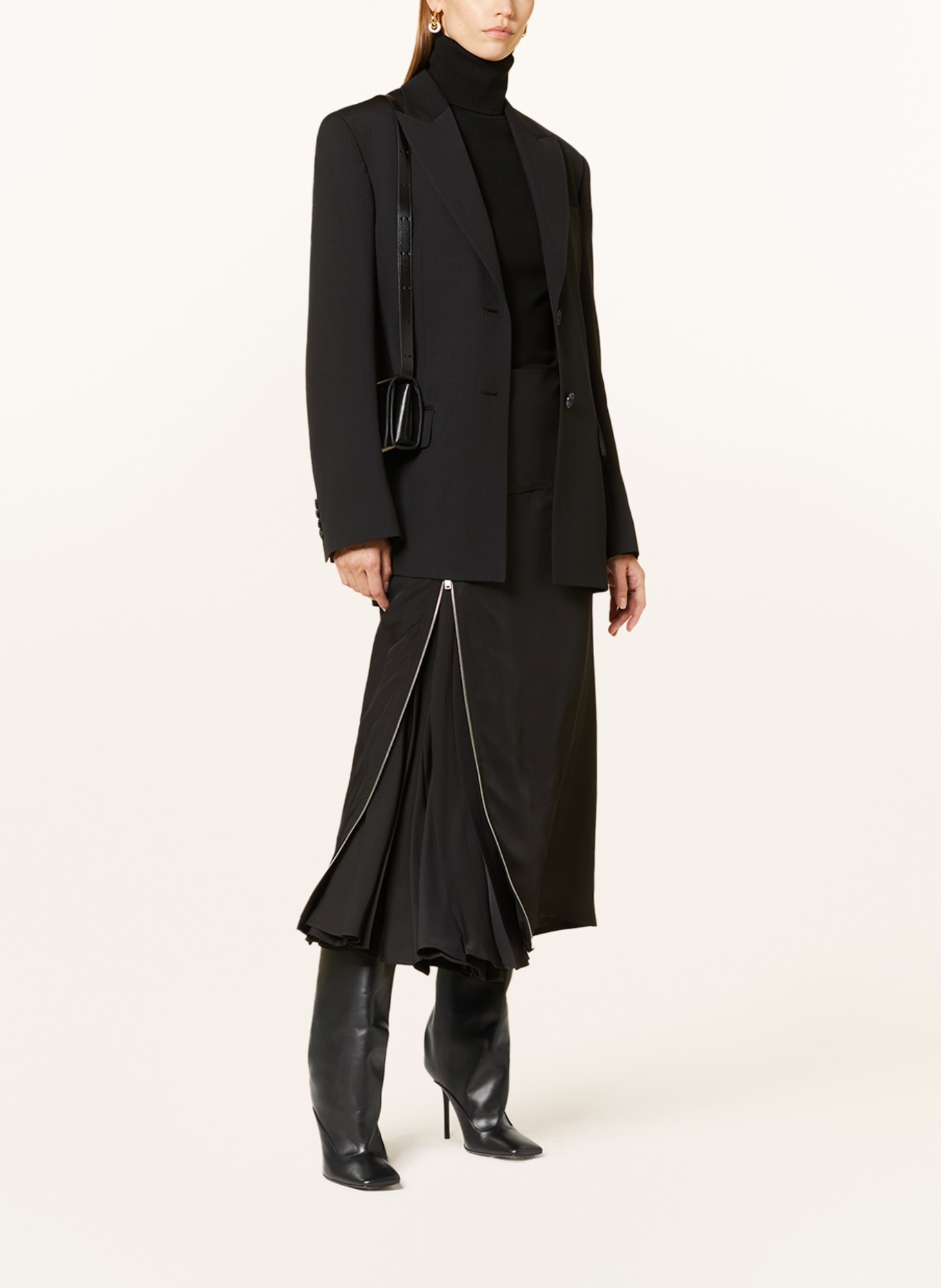 JIL SANDER Skirt with silk, Color: BLACK (Image 2)