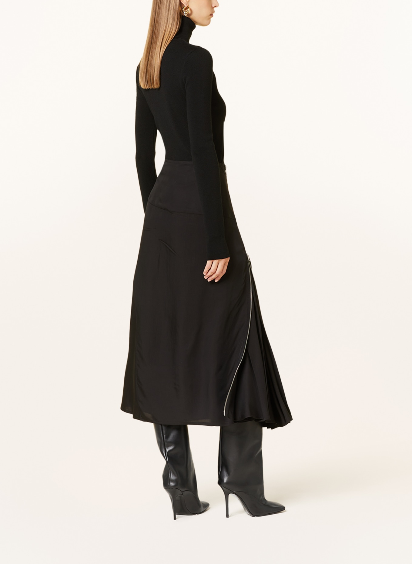 JIL SANDER Skirt with silk, Color: BLACK (Image 3)